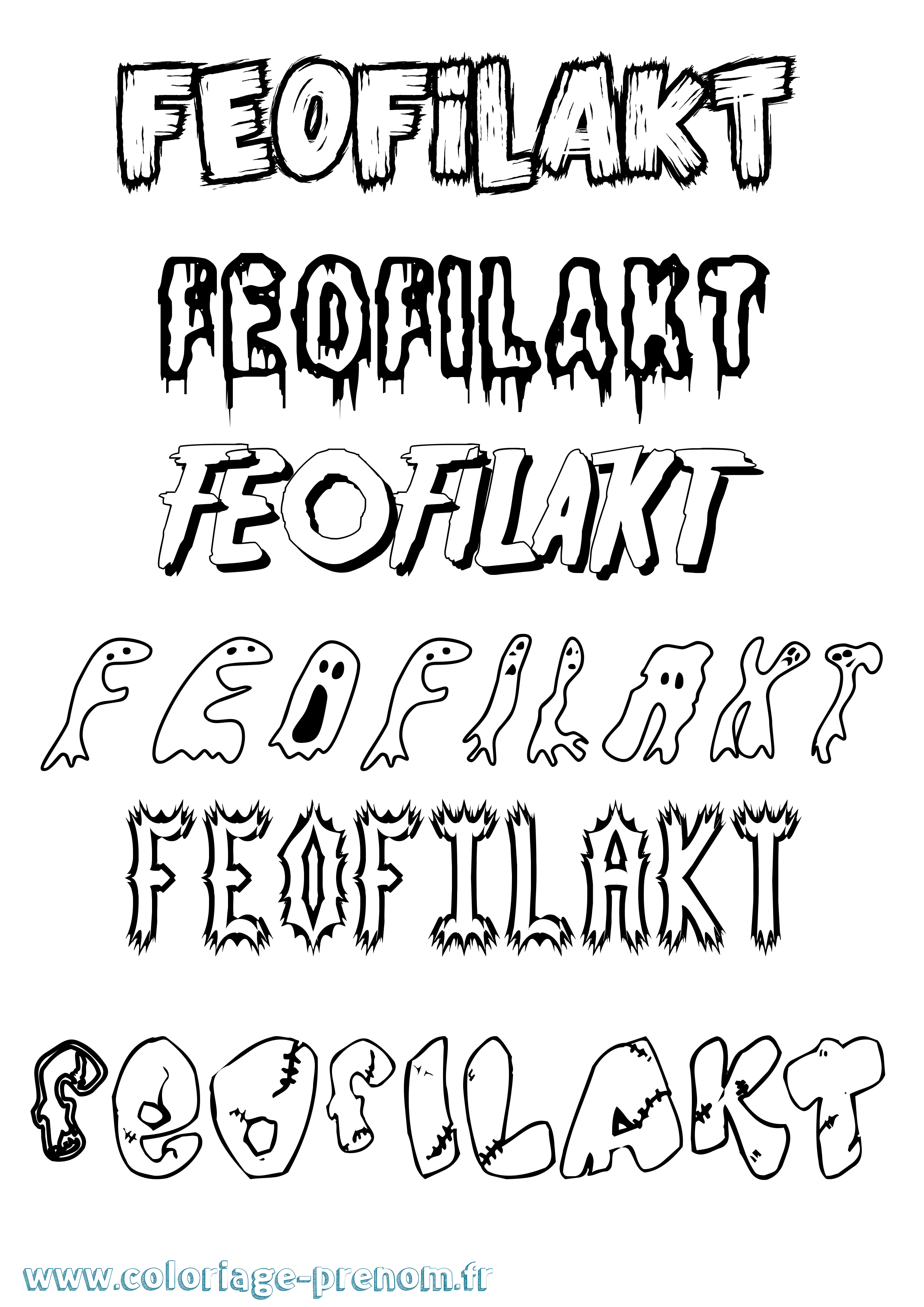 Coloriage Feofilakt Frisson Coloriage prénom Feofilakt Frisson