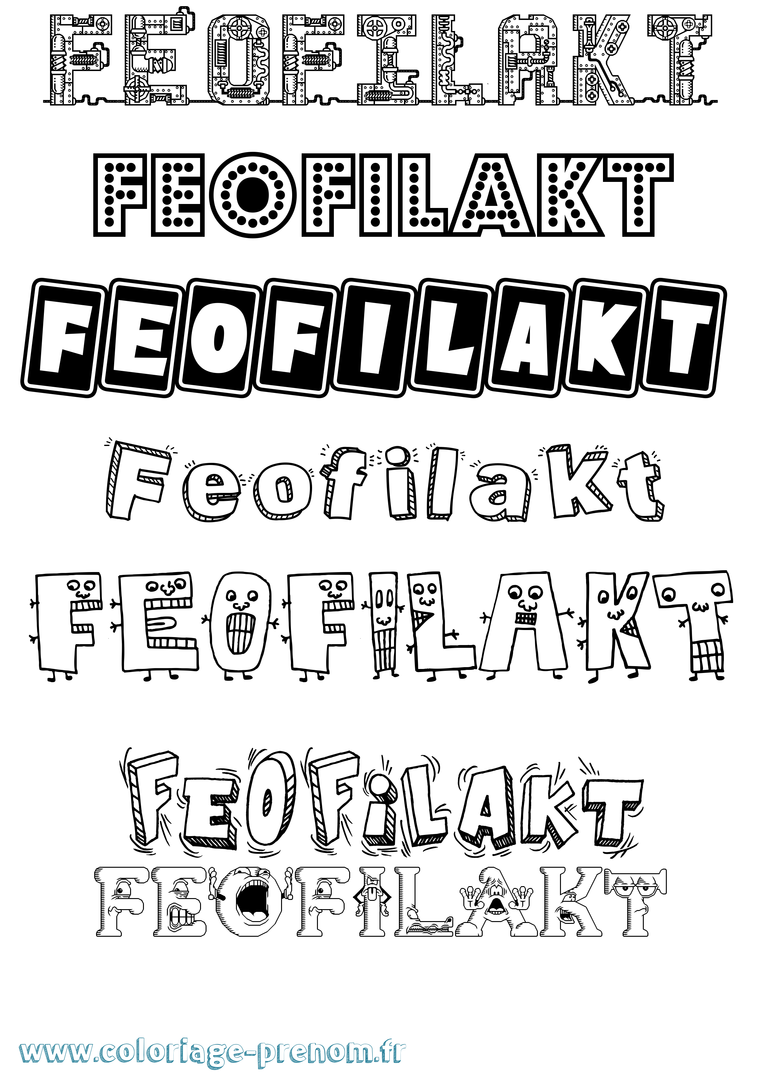 Coloriage Feofilakt Fun Coloriage prénom Feofilakt Fun