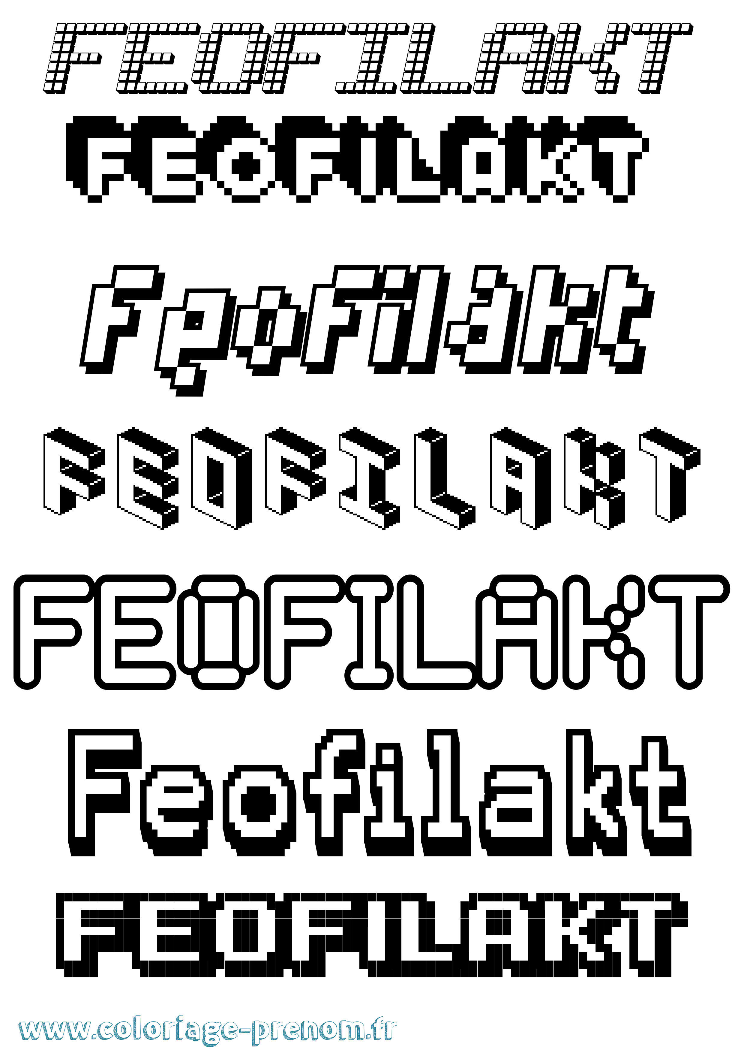 Coloriage Feofilakt Pixel Coloriage prénom Feofilakt Pixel