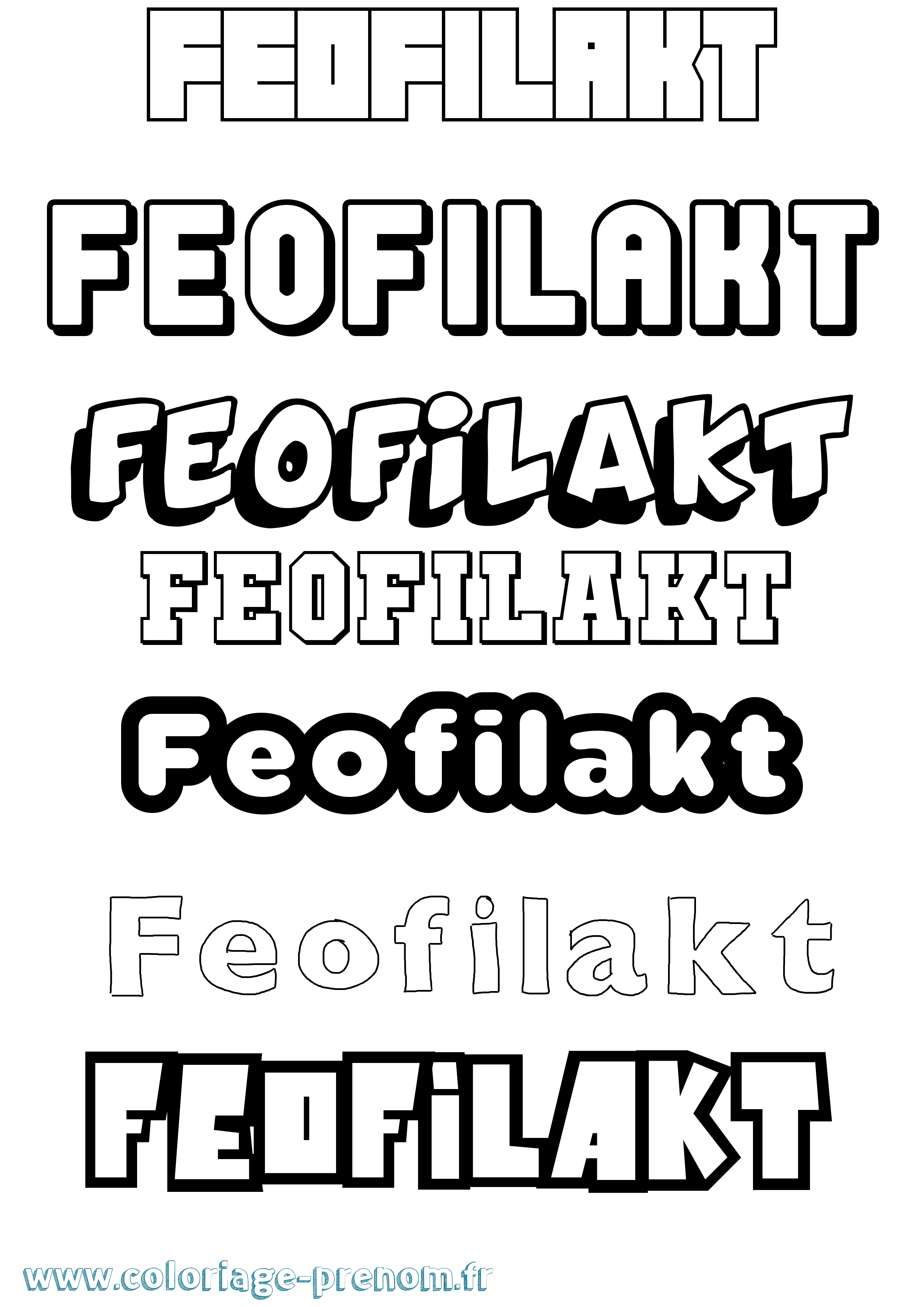 Coloriage Feofilakt Simple Coloriage prénom Feofilakt Simple
