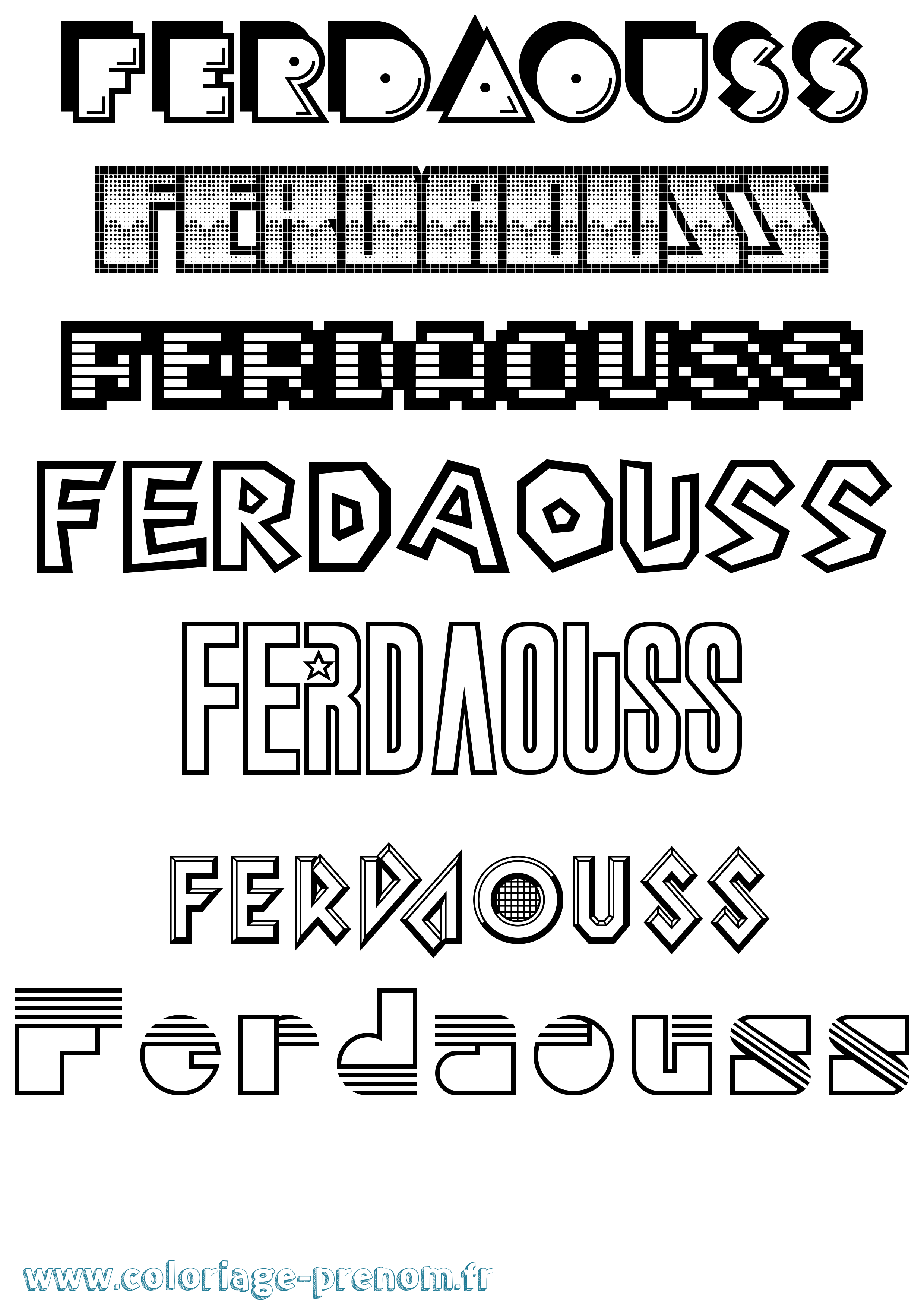 Coloriage Ferdaouss Jeux Vidéos Coloriage prénom Ferdaouss Jeux Vidéos