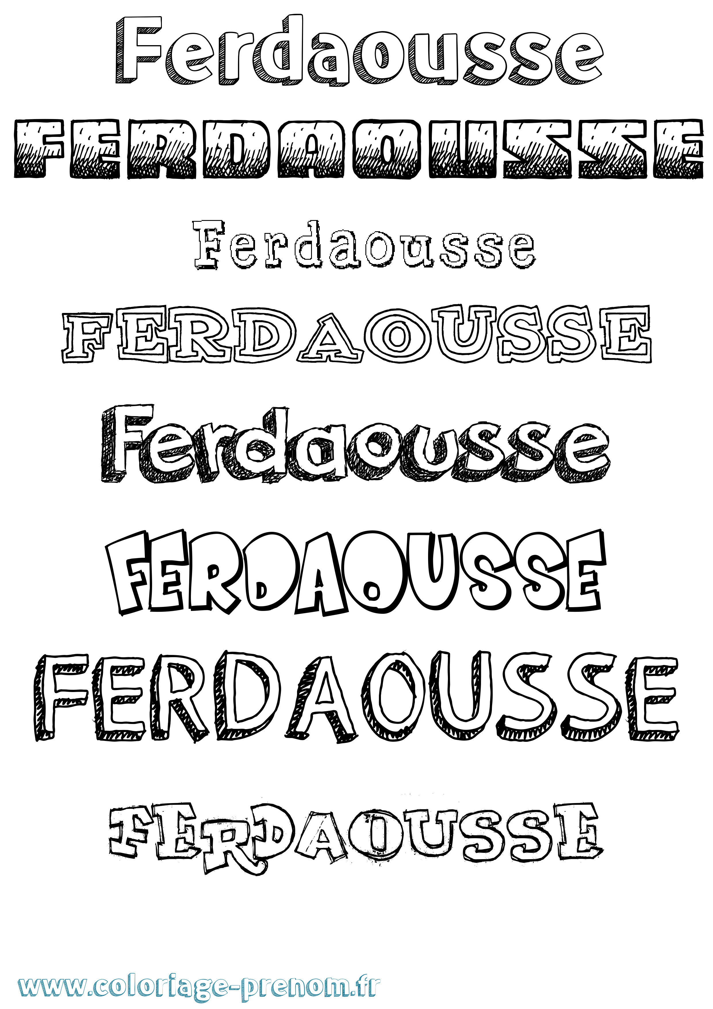 Coloriage Ferdaousse Dessiné Coloriage prénom Ferdaousse Dessiné