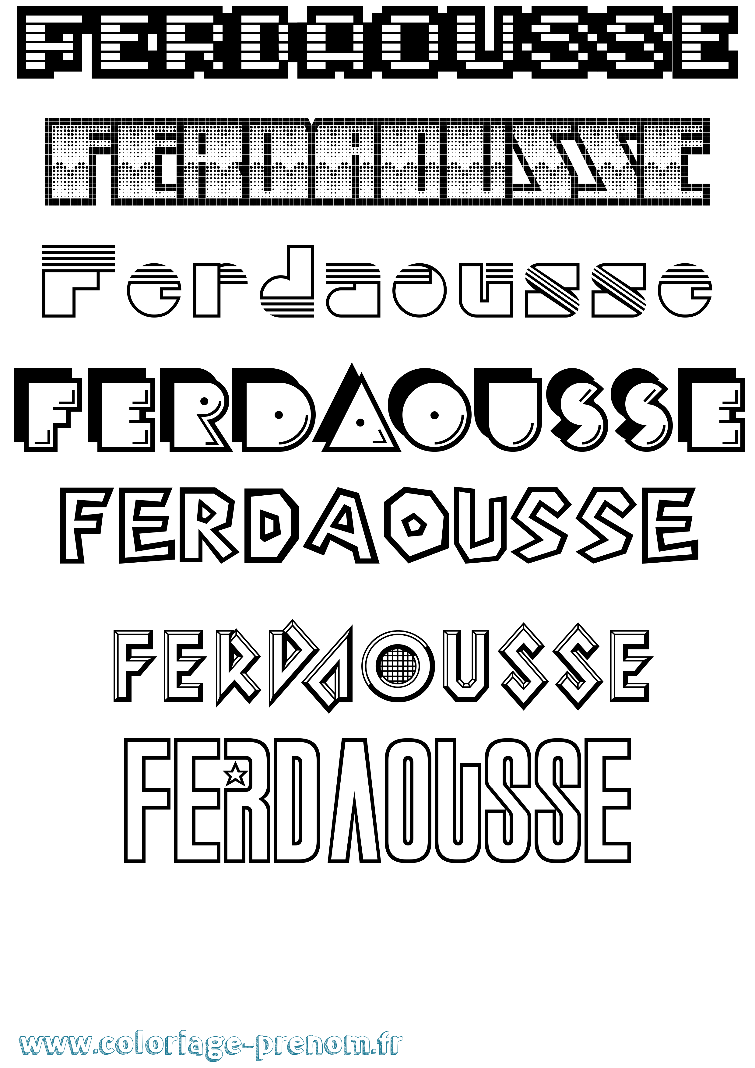 Coloriage Ferdaousse Jeux Vidéos Coloriage prénom Ferdaousse Jeux Vidéos