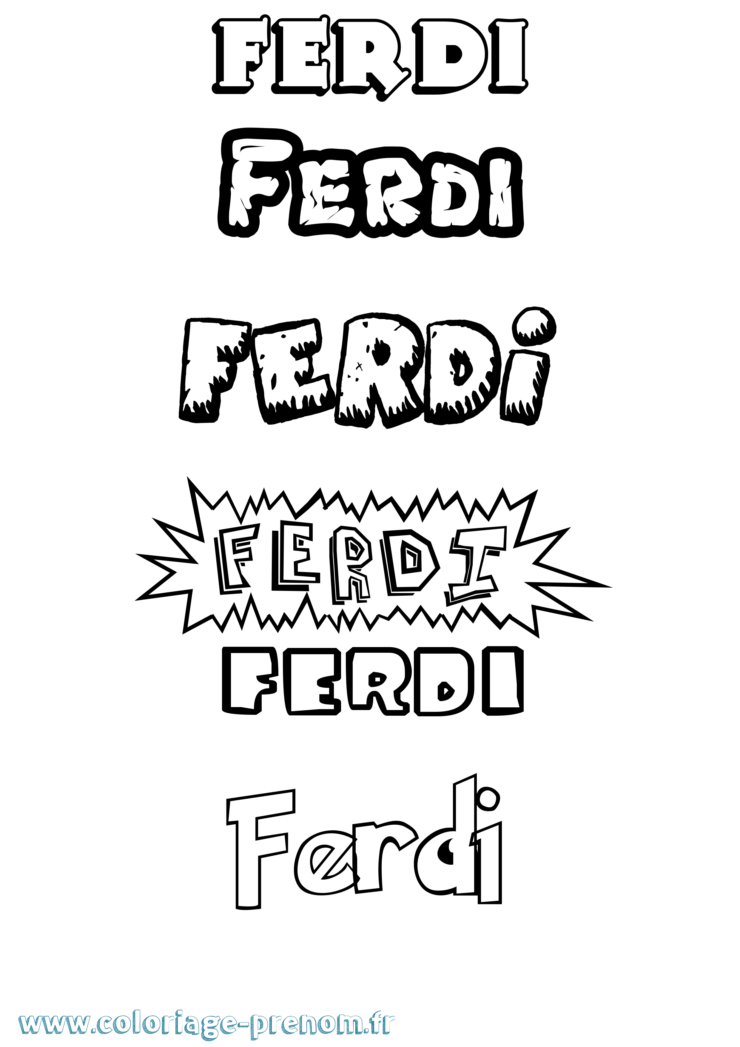 Coloriage Ferdi Dessin Animé Coloriage prénom Ferdi Dessin Animé