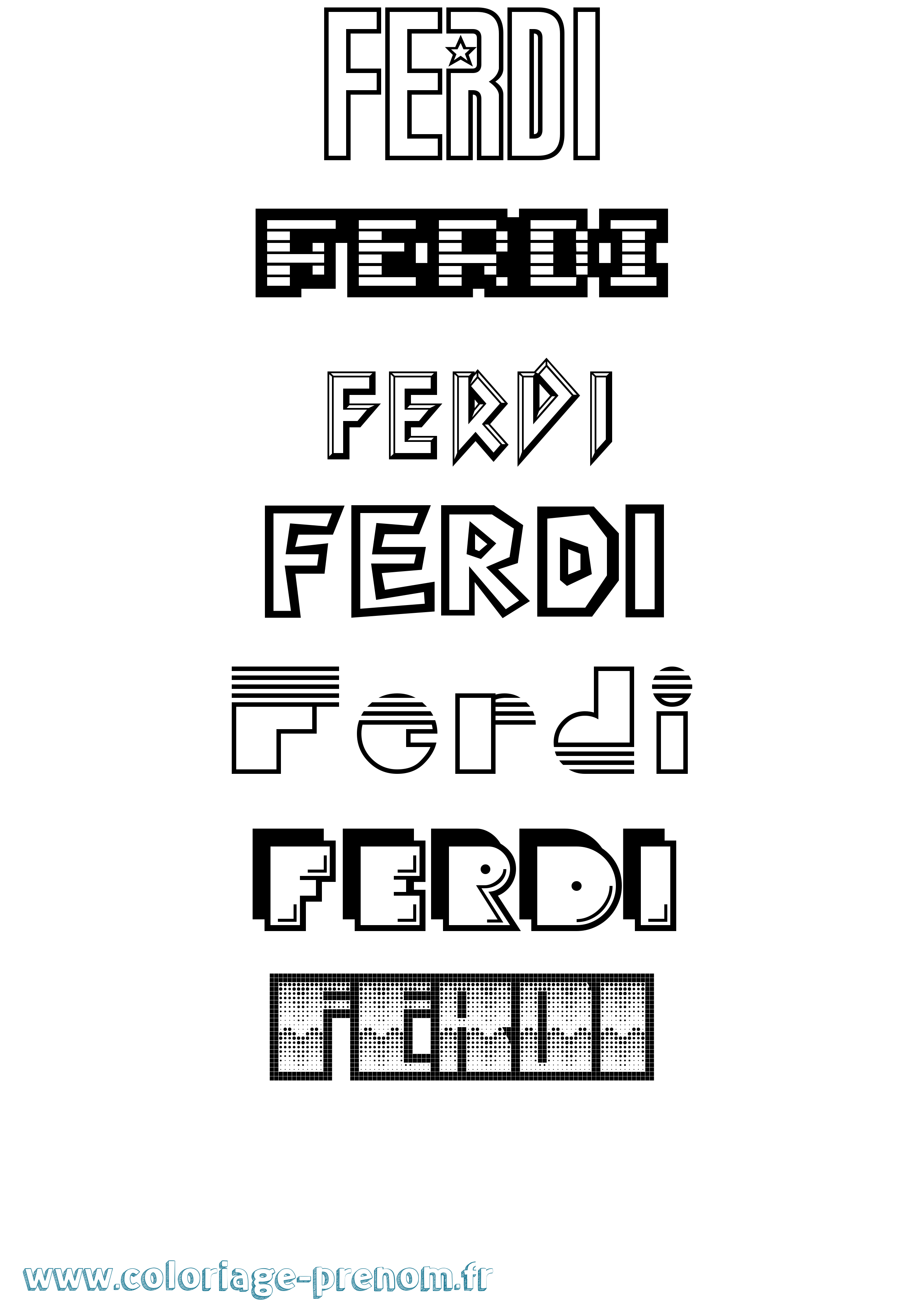 Coloriage Ferdi Jeux Vidéos Coloriage prénom Ferdi Jeux Vidéos