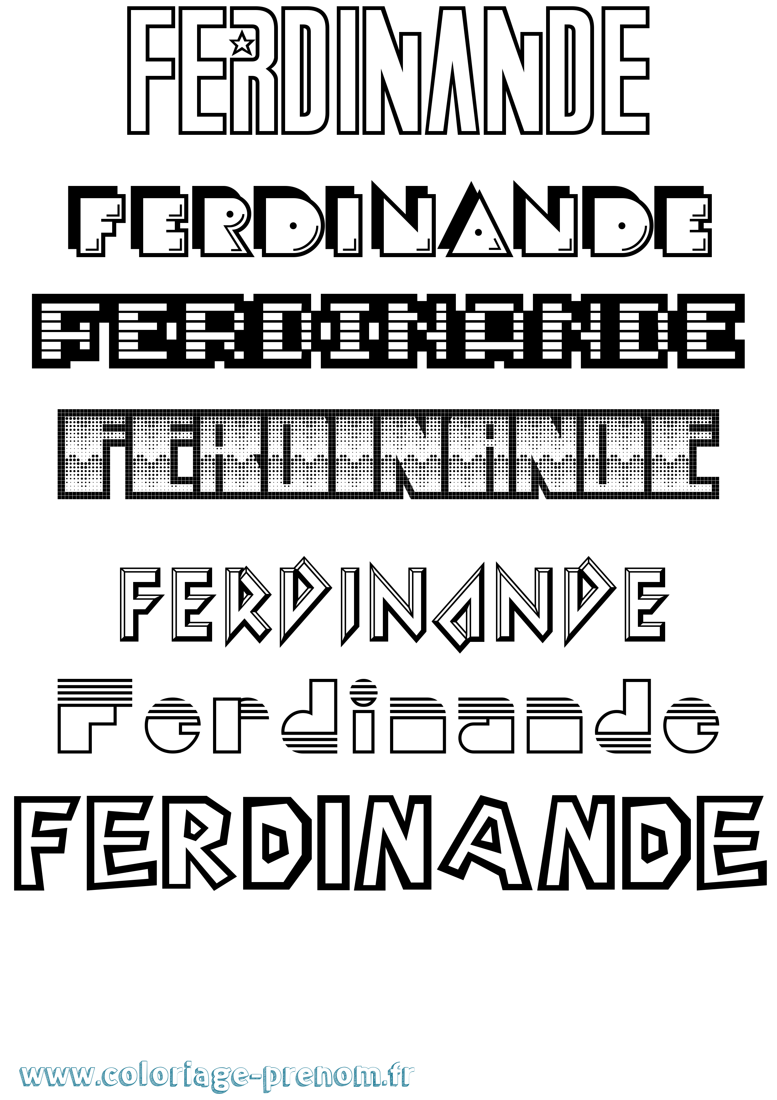 Coloriage Ferdinande Jeux Vidéos Coloriage prénom Ferdinande Jeux Vidéos
