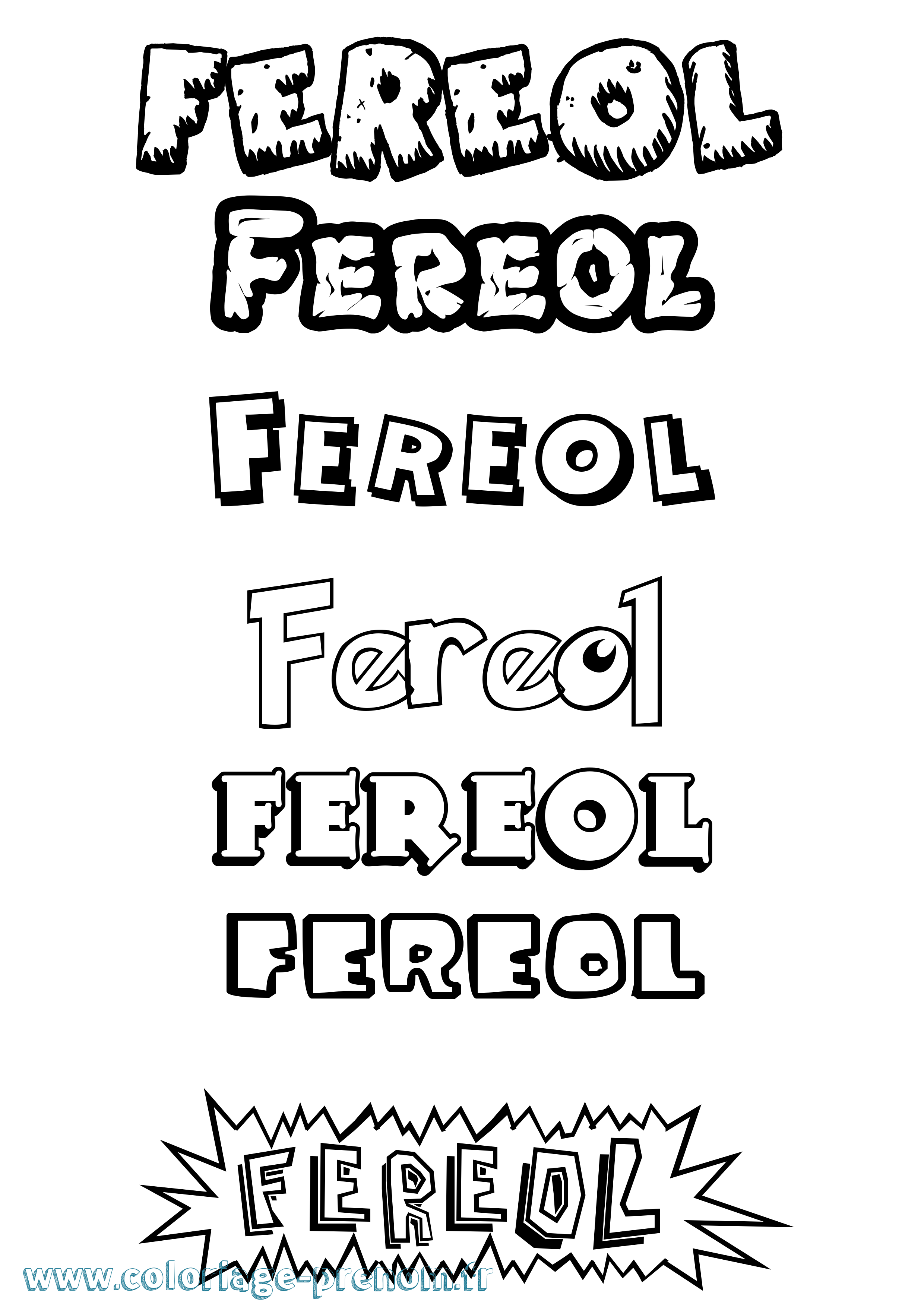 Coloriage Fereol Dessin Animé Coloriage prénom Fereol Dessin Animé