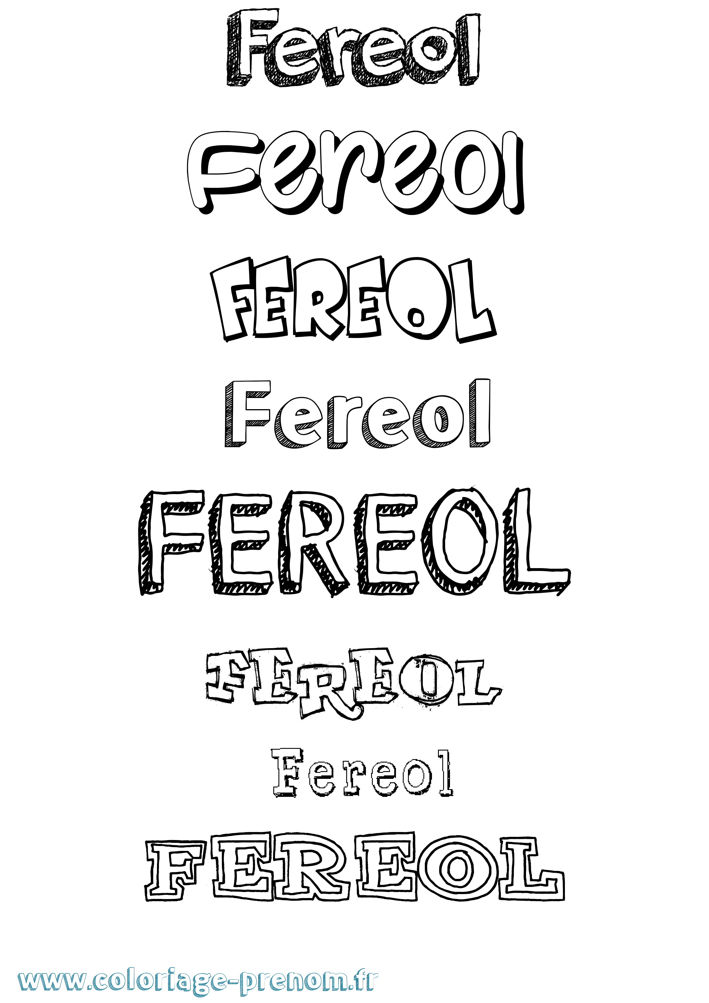 Coloriage Fereol Dessiné Coloriage prénom Fereol Dessiné