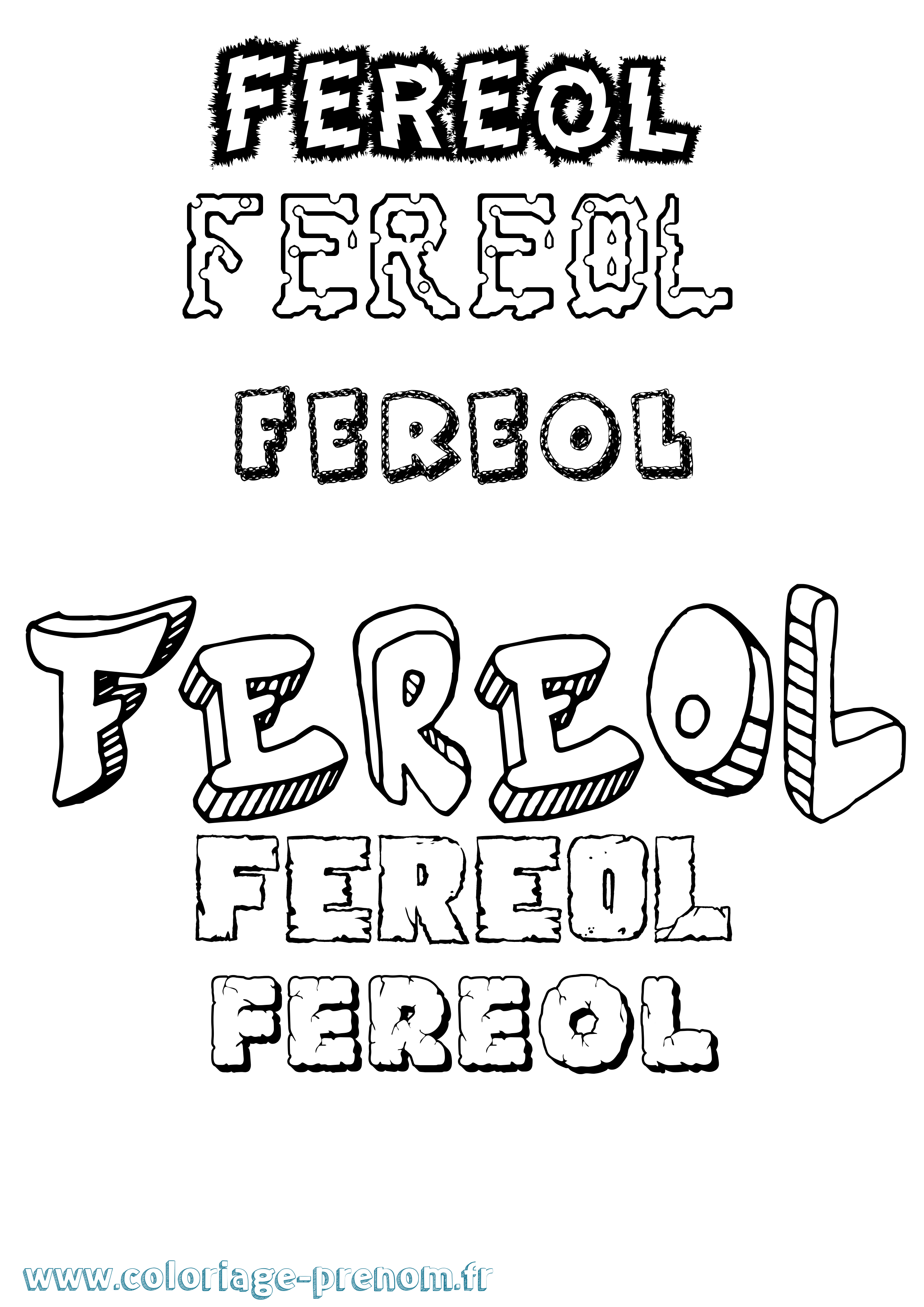 Coloriage Fereol Destructuré Coloriage prénom Fereol Destructuré