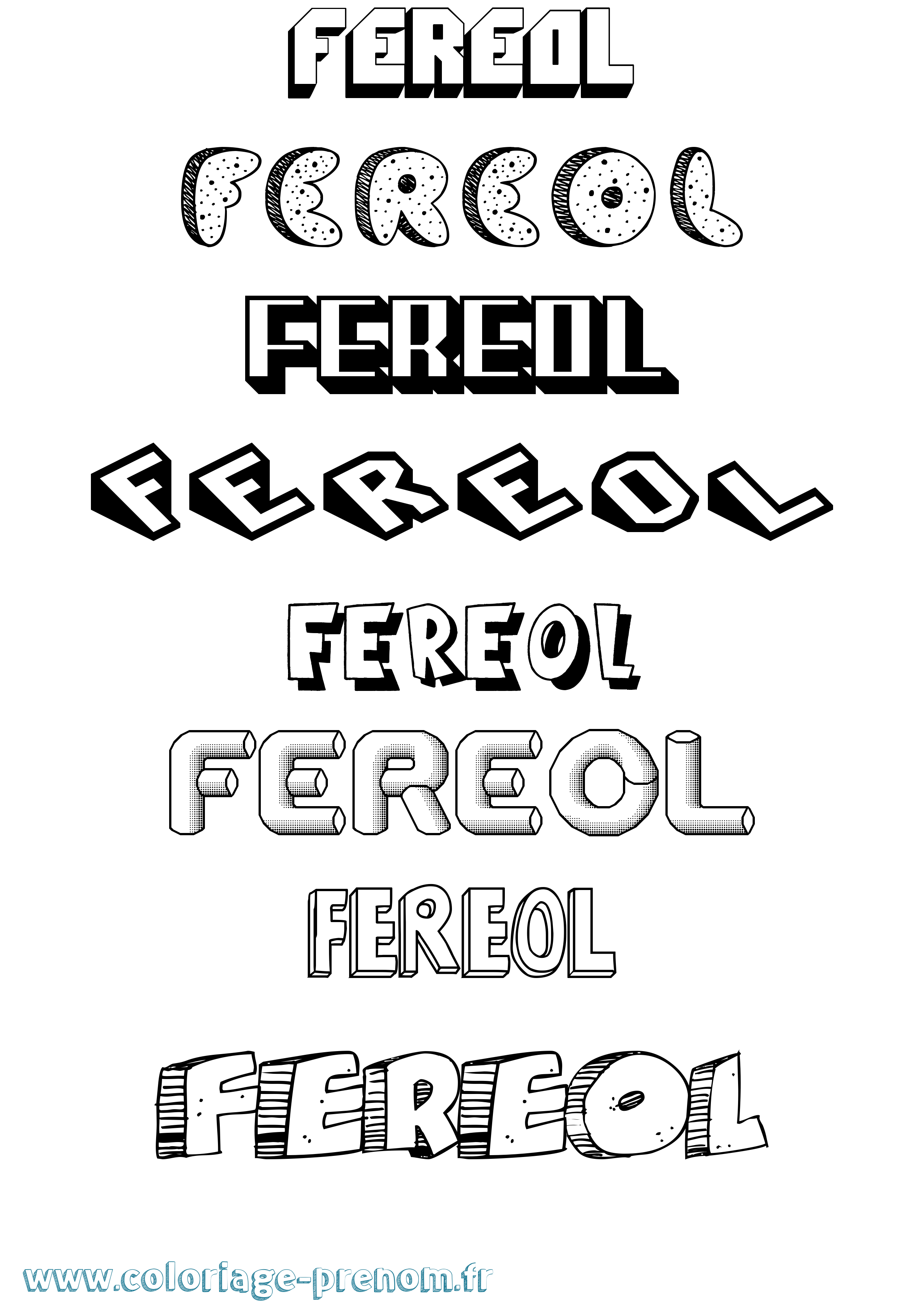 Coloriage Fereol Effet 3D Coloriage prénom Fereol Effet 3D