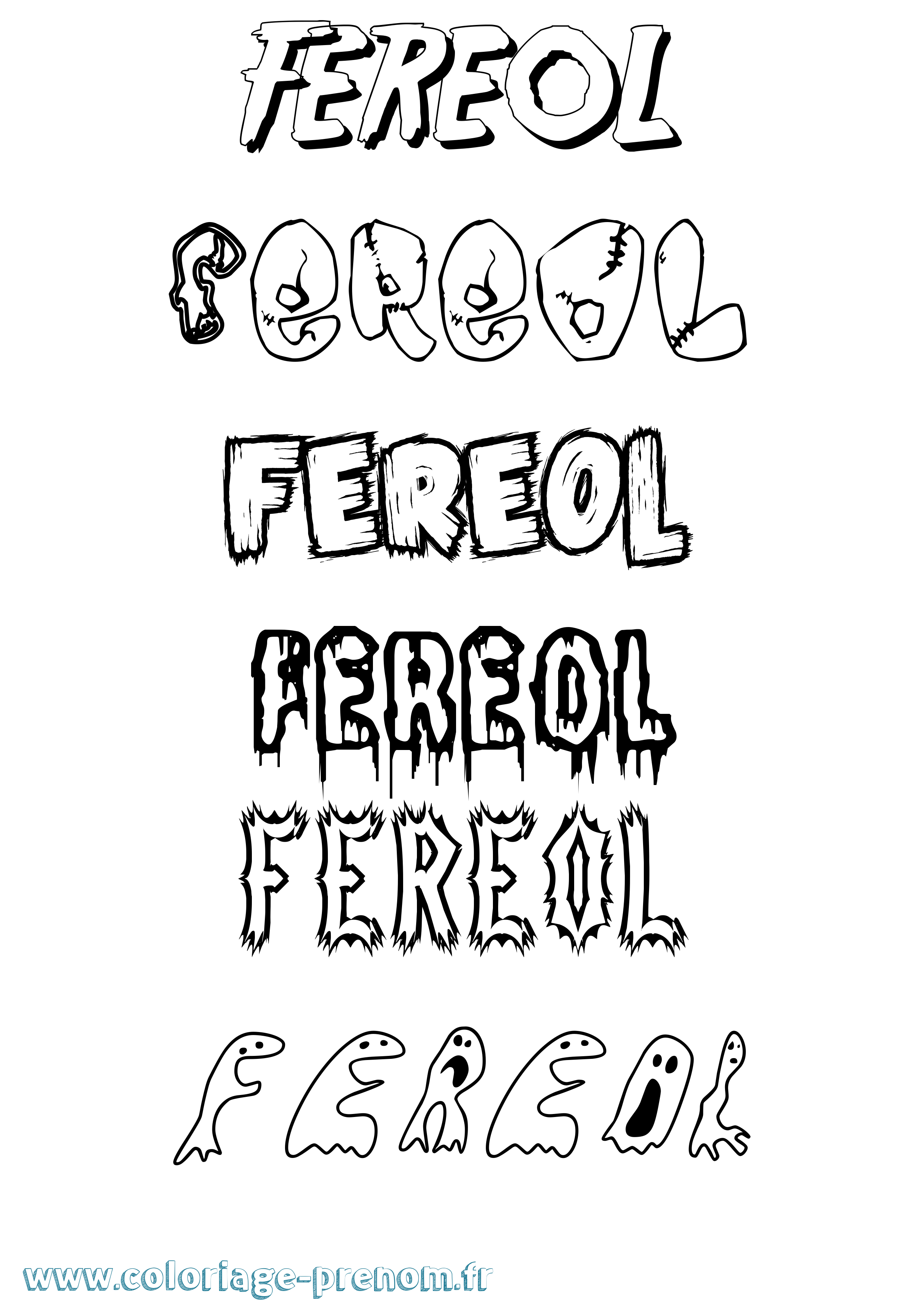 Coloriage Fereol Frisson Coloriage prénom Fereol Frisson