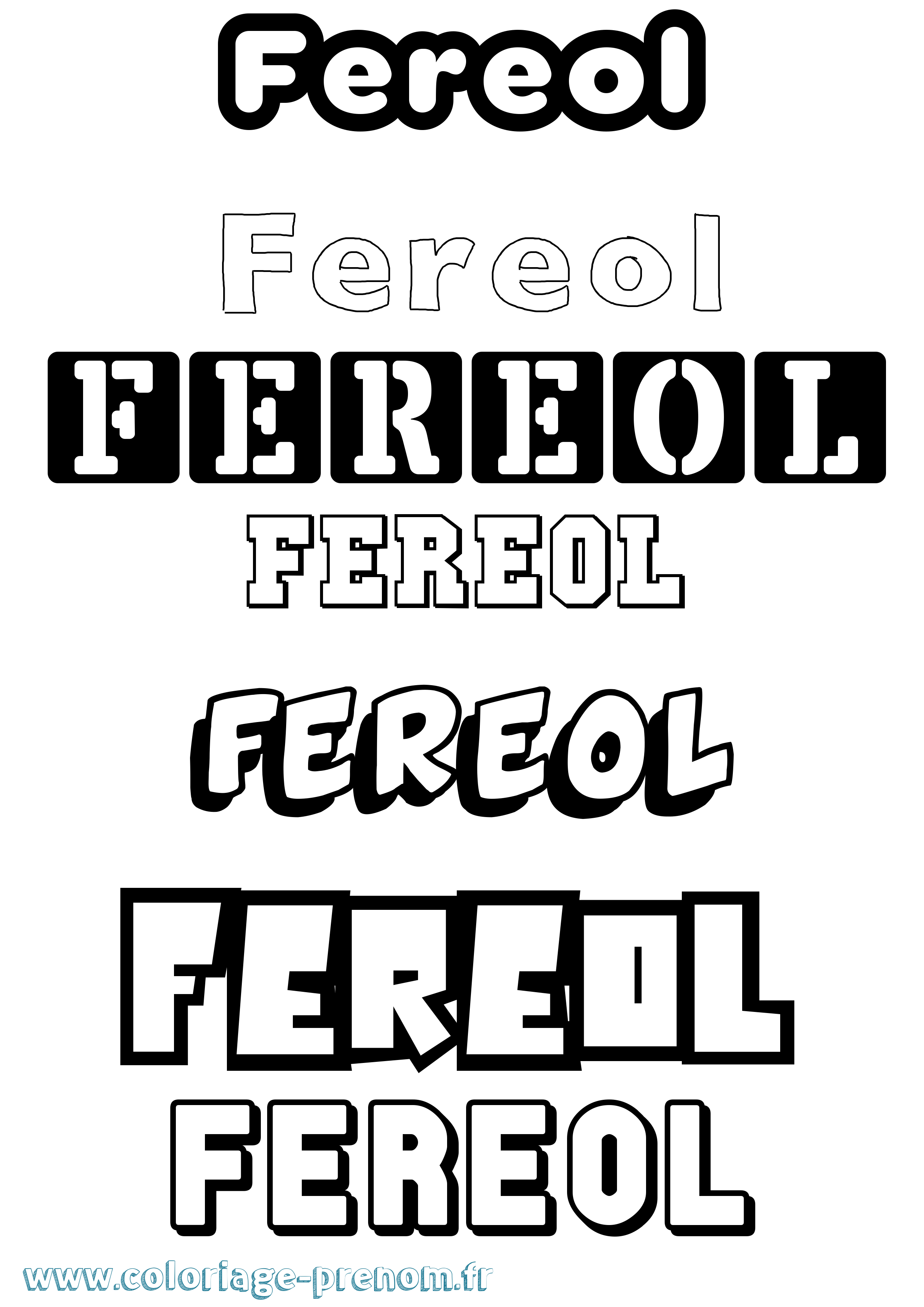 Coloriage Fereol Simple Coloriage prénom Fereol Simple