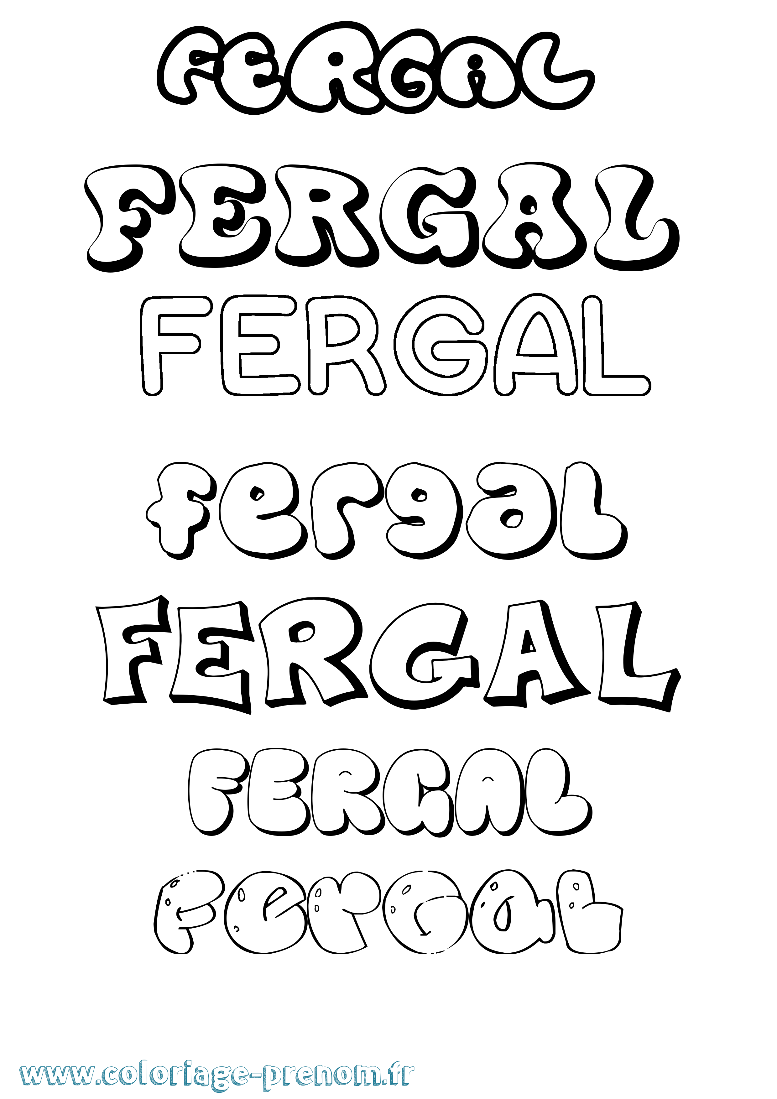 Coloriage Fergal Bubble Coloriage prénom Fergal Bubble