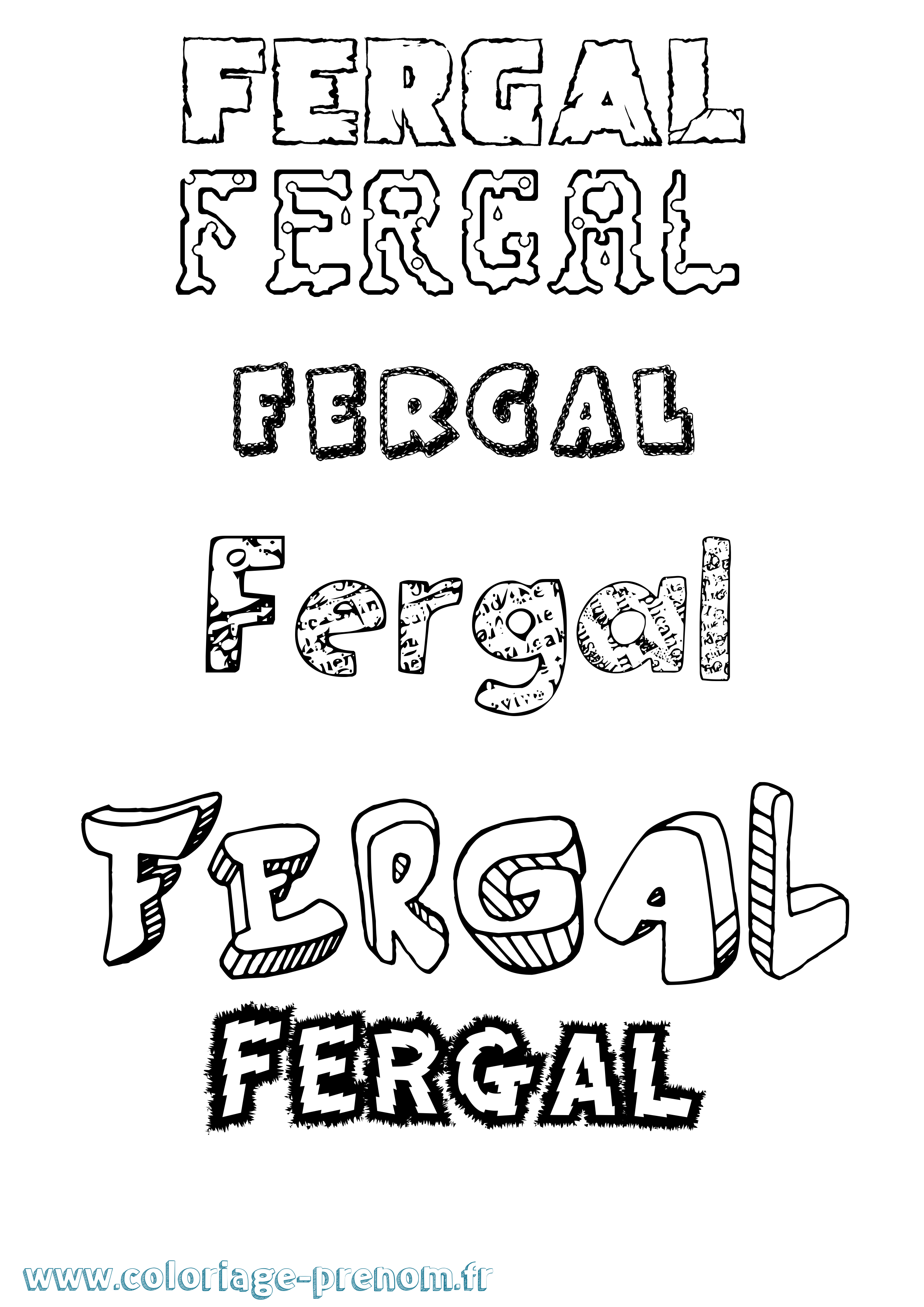 Coloriage Fergal Destructuré Coloriage prénom Fergal Destructuré