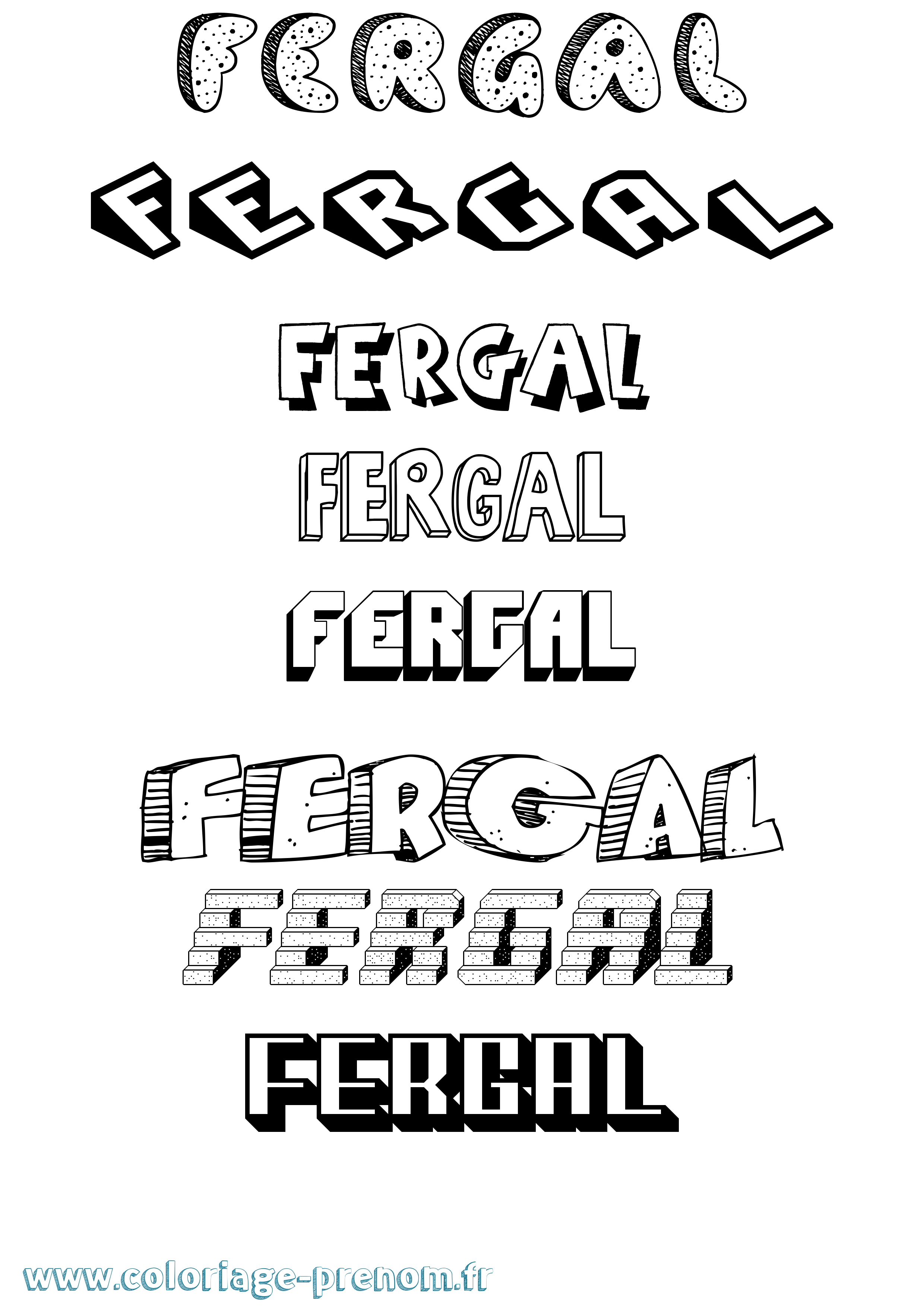 Coloriage Fergal Effet 3D Coloriage prénom Fergal Effet 3D
