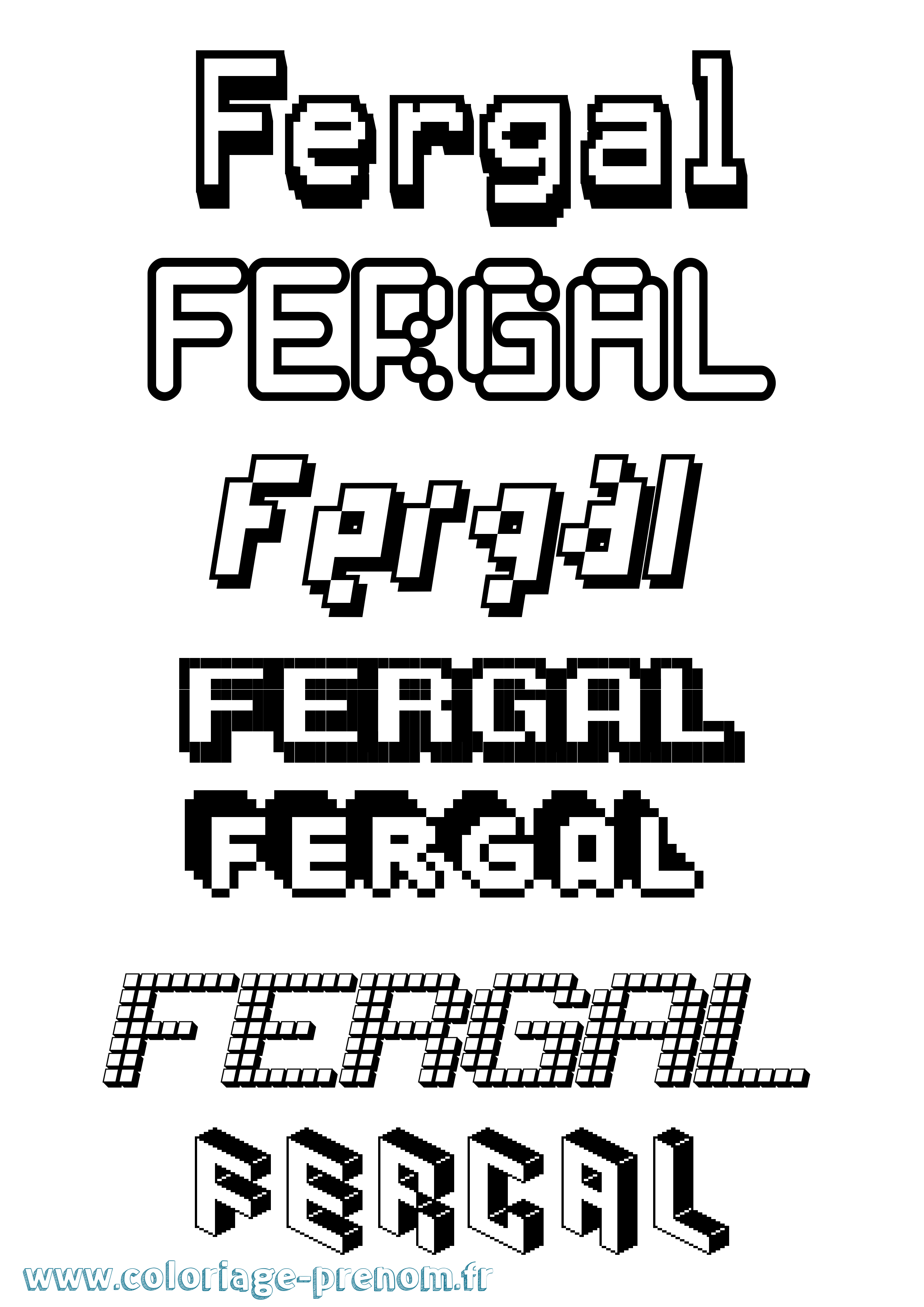Coloriage Fergal Pixel Coloriage prénom Fergal Pixel