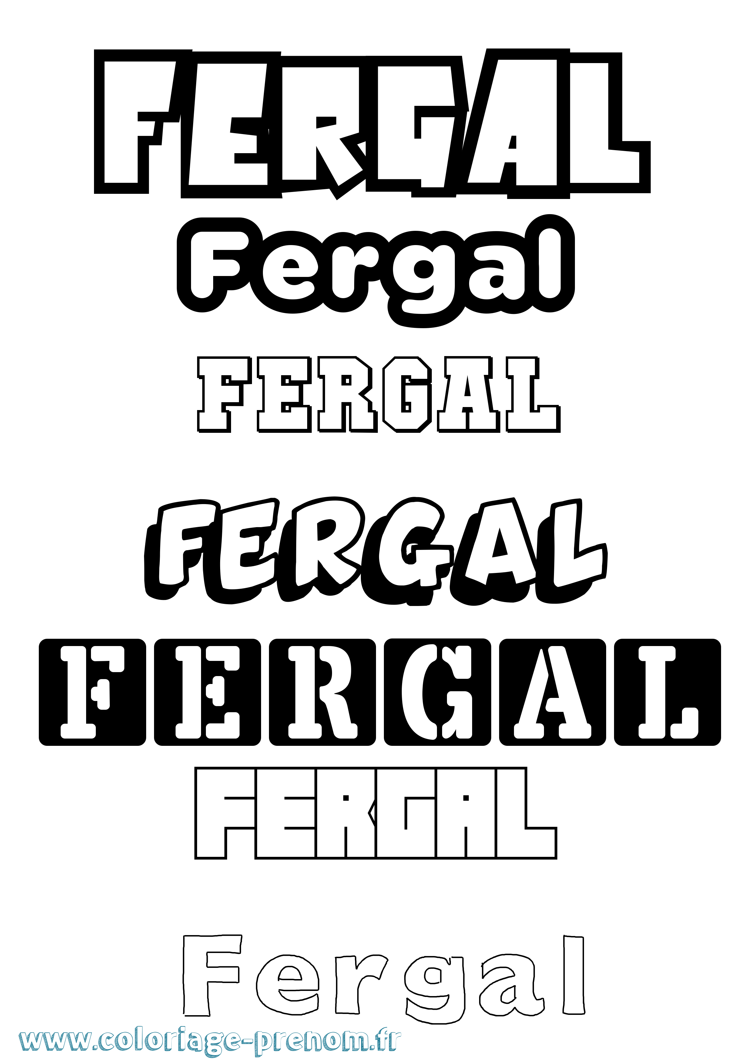 Coloriage Fergal Simple Coloriage prénom Fergal Simple