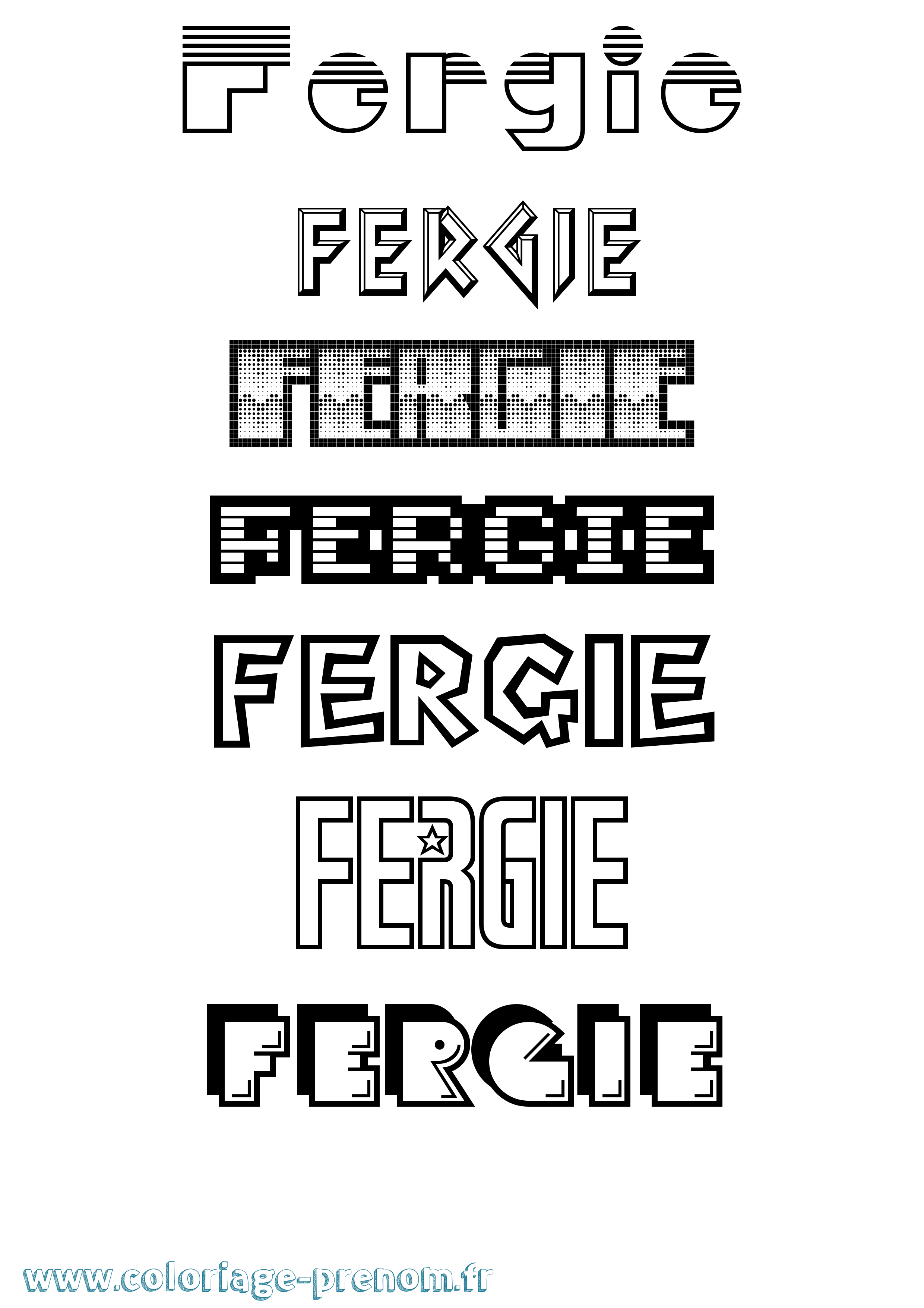 Coloriage Fergie Jeux Vidéos Coloriage prénom Fergie Jeux Vidéos