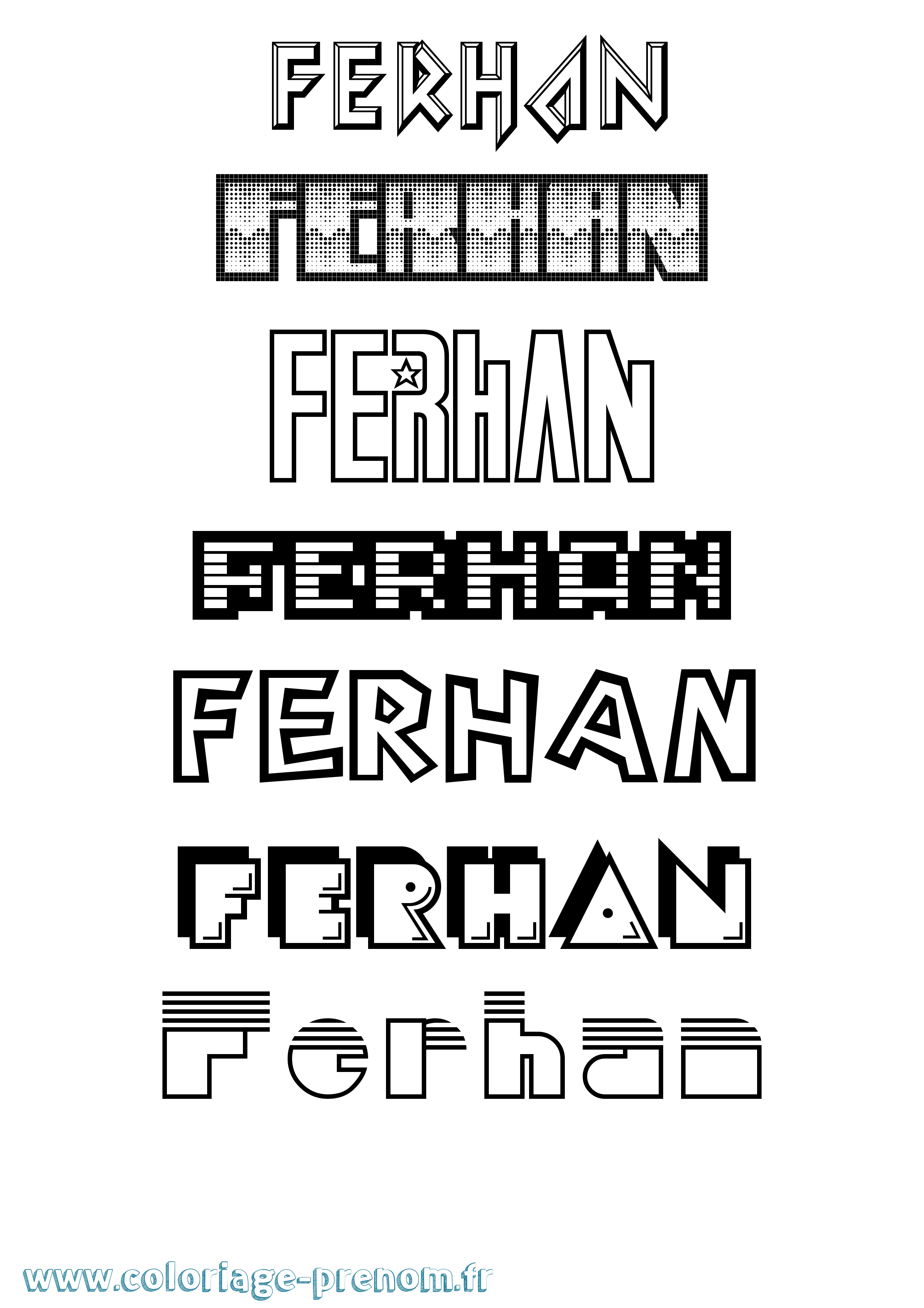 Coloriage Ferhan Jeux Vidéos Coloriage prénom Ferhan Jeux Vidéos