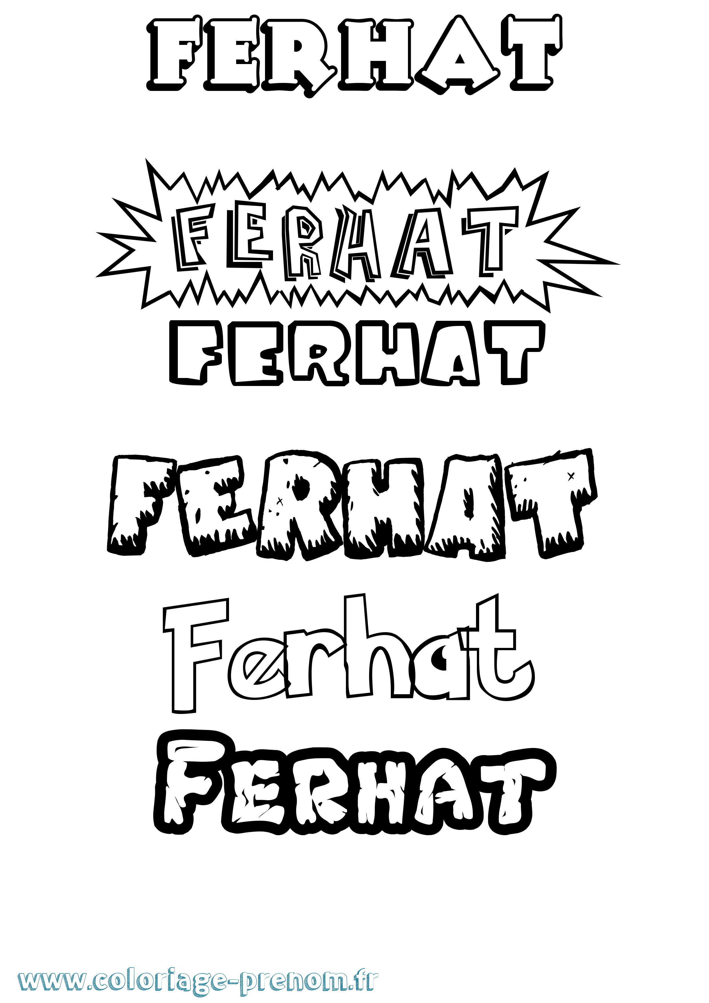 Coloriage Ferhat Dessin Animé Coloriage prénom Ferhat Dessin Animé