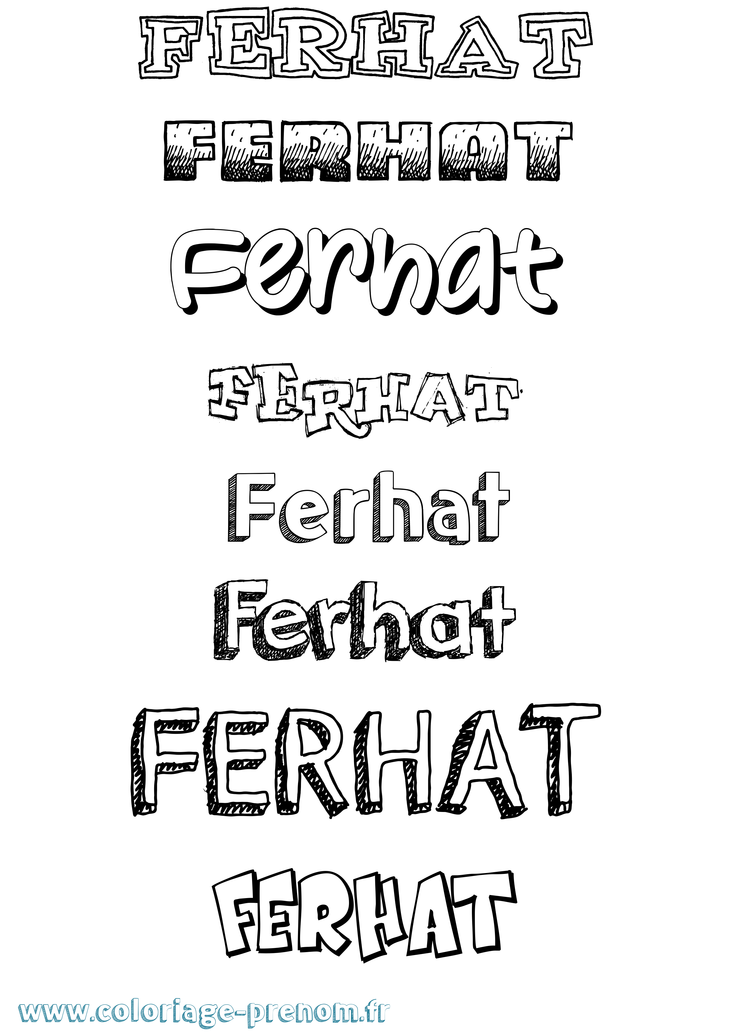 Coloriage Ferhat Dessiné Coloriage prénom Ferhat Dessiné