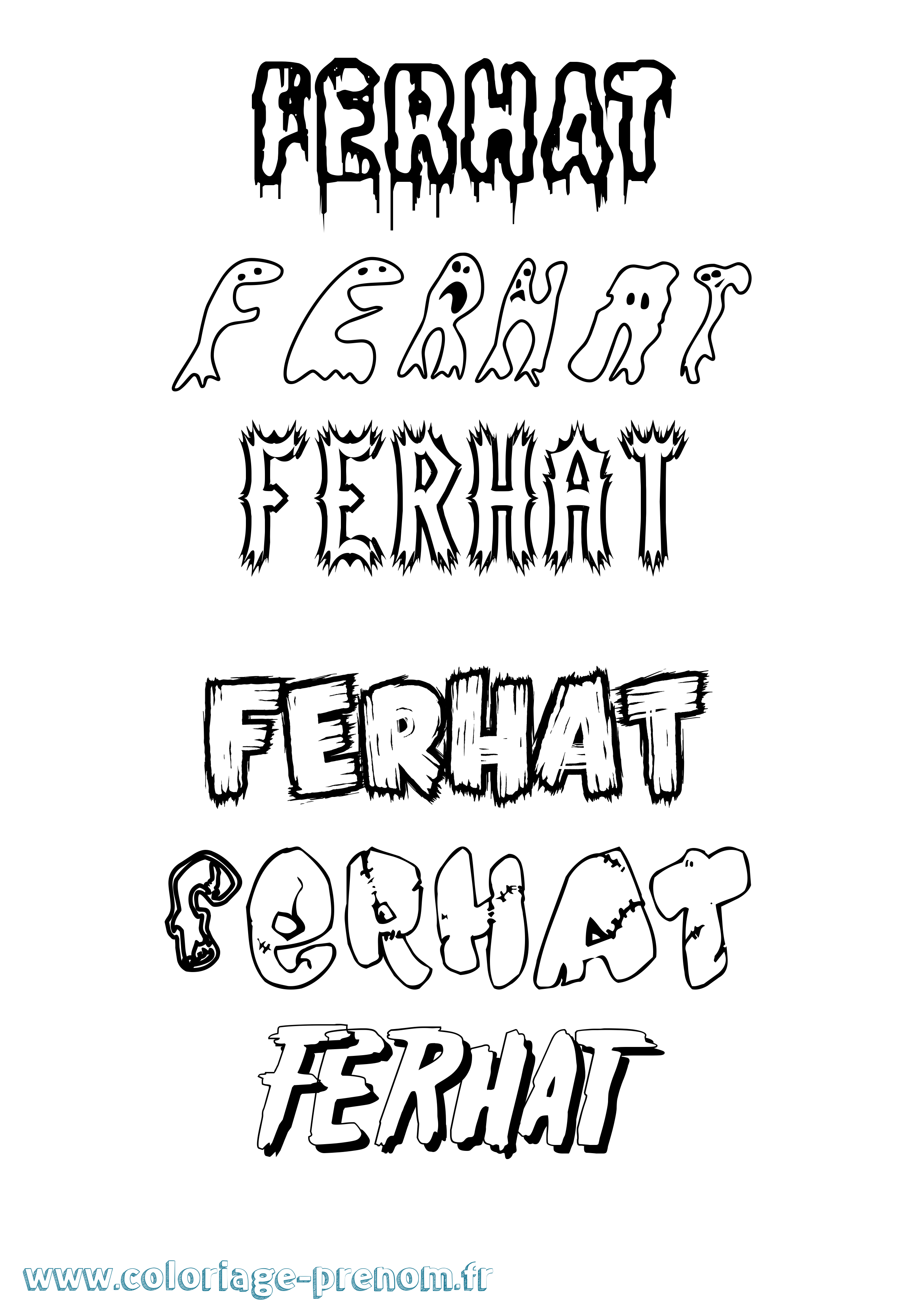 Coloriage Ferhat Frisson Coloriage prénom Ferhat Frisson