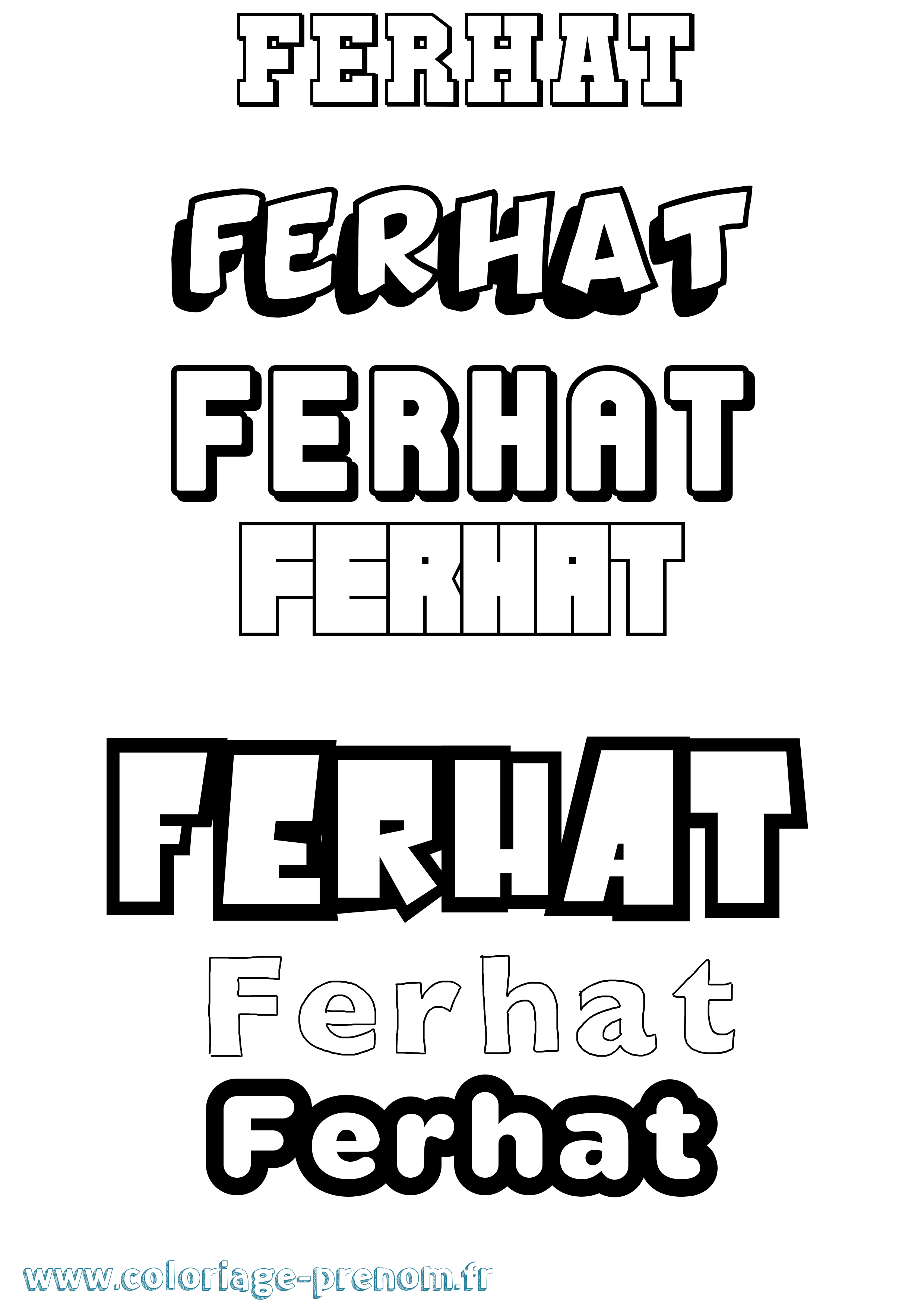 Coloriage Ferhat Simple Coloriage prénom Ferhat Simple