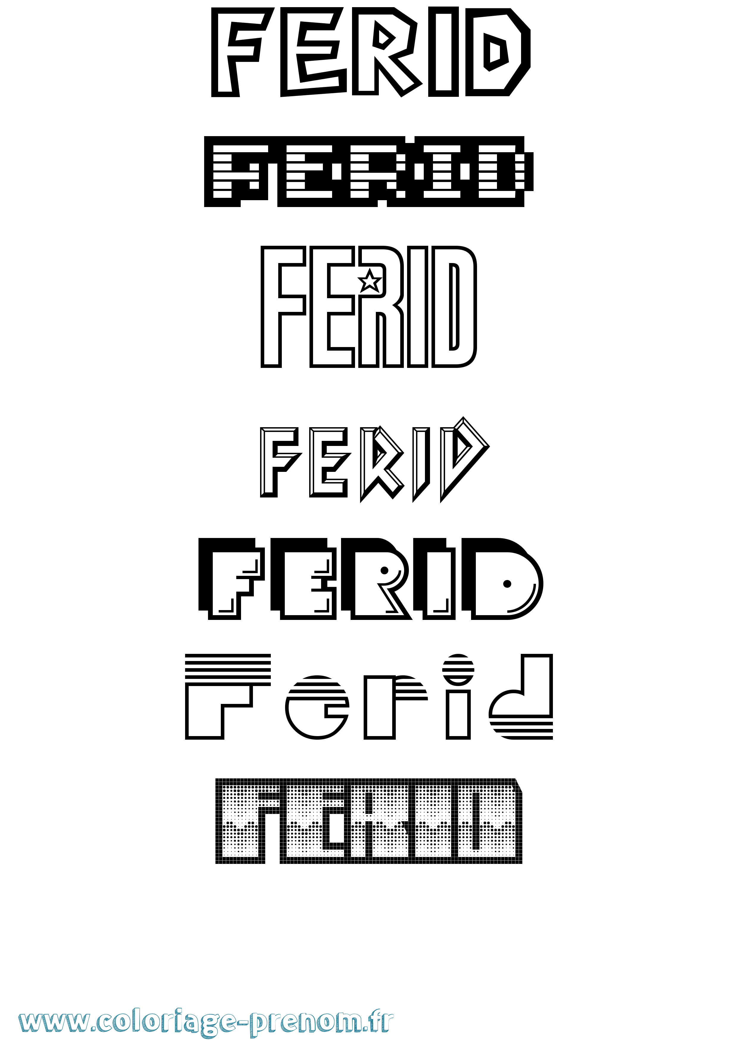 Coloriage Ferid Jeux Vidéos Coloriage prénom Ferid Jeux Vidéos