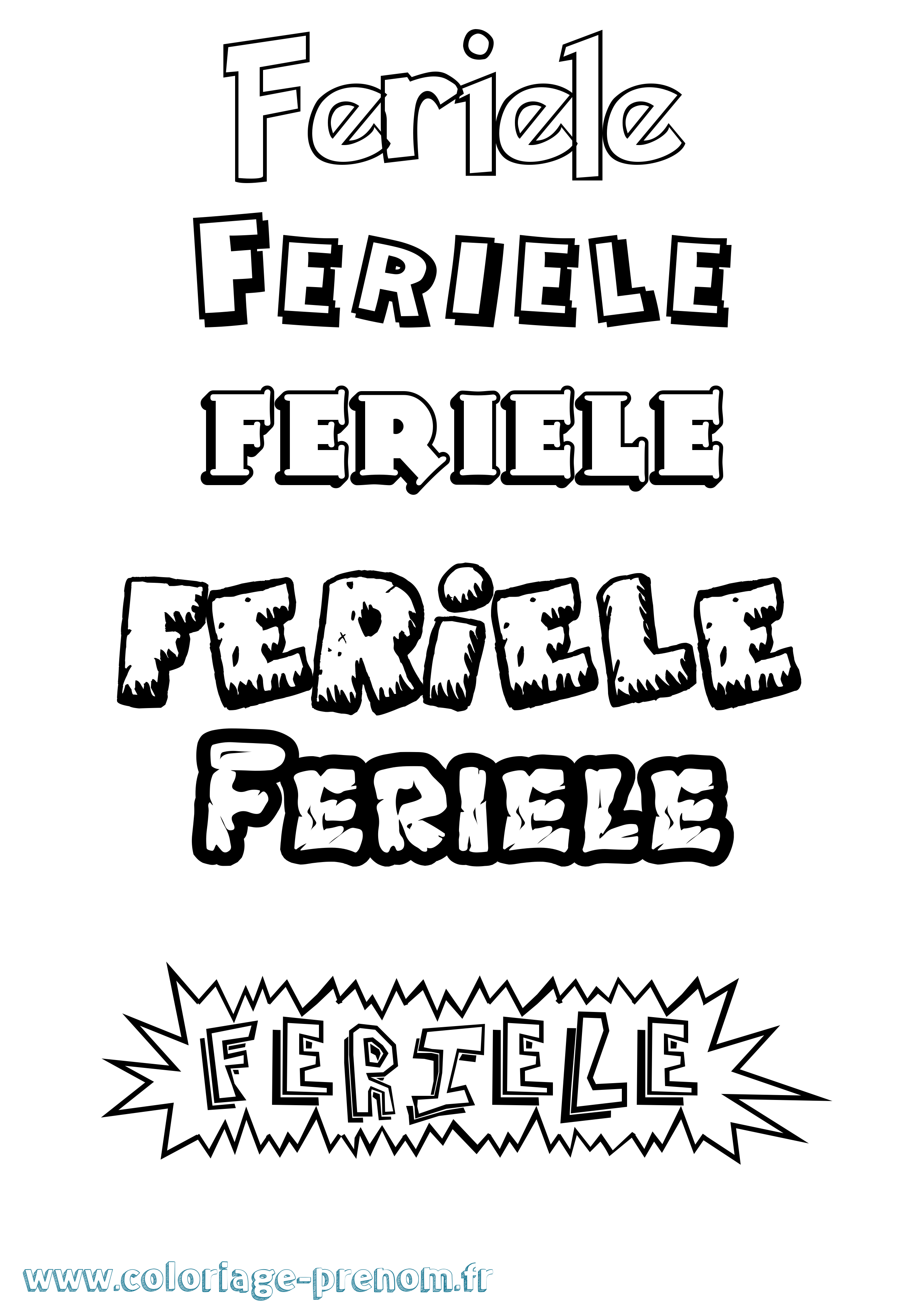 Coloriage Feriele Dessin Animé Coloriage prénom Feriele Dessin Animé