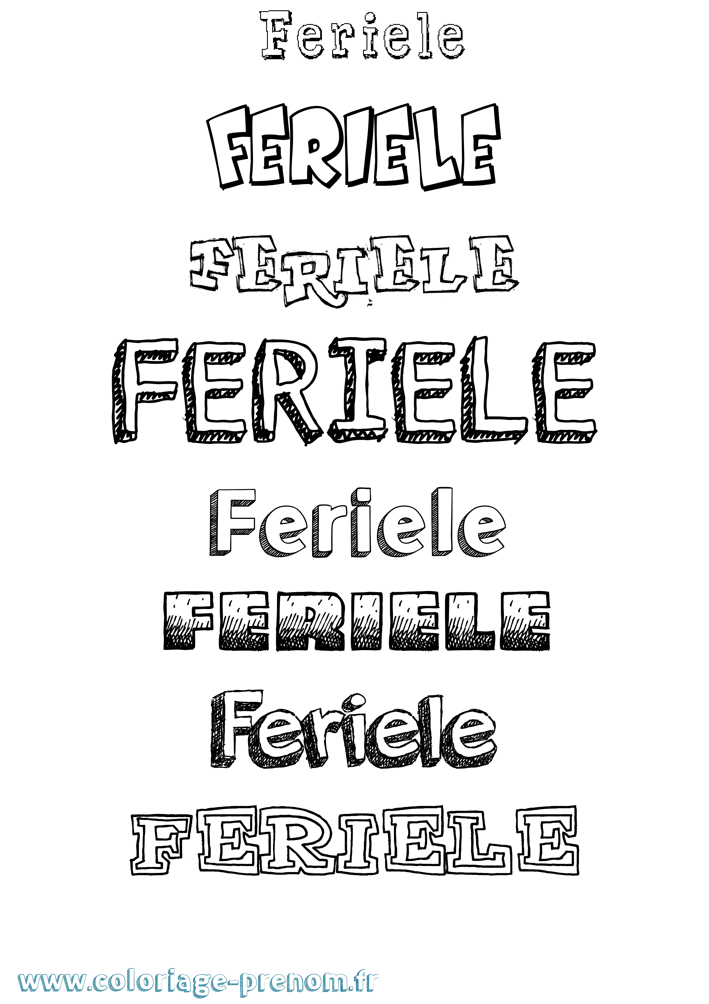 Coloriage Feriele Dessiné Coloriage prénom Feriele Dessiné