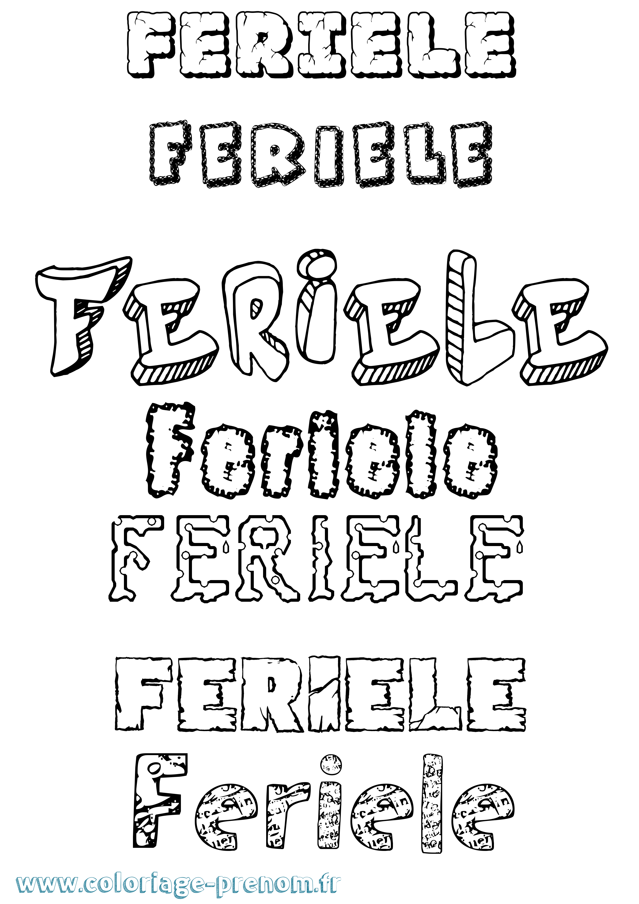 Coloriage Feriele Destructuré Coloriage prénom Feriele Destructuré