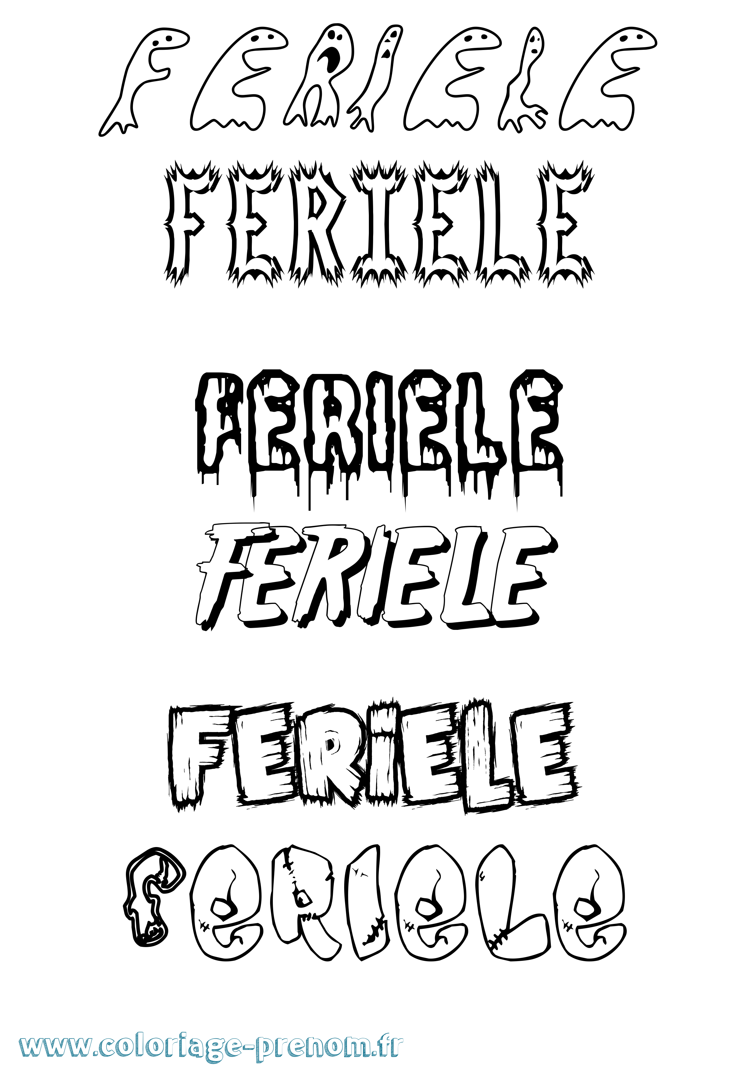 Coloriage Feriele Frisson Coloriage prénom Feriele Frisson