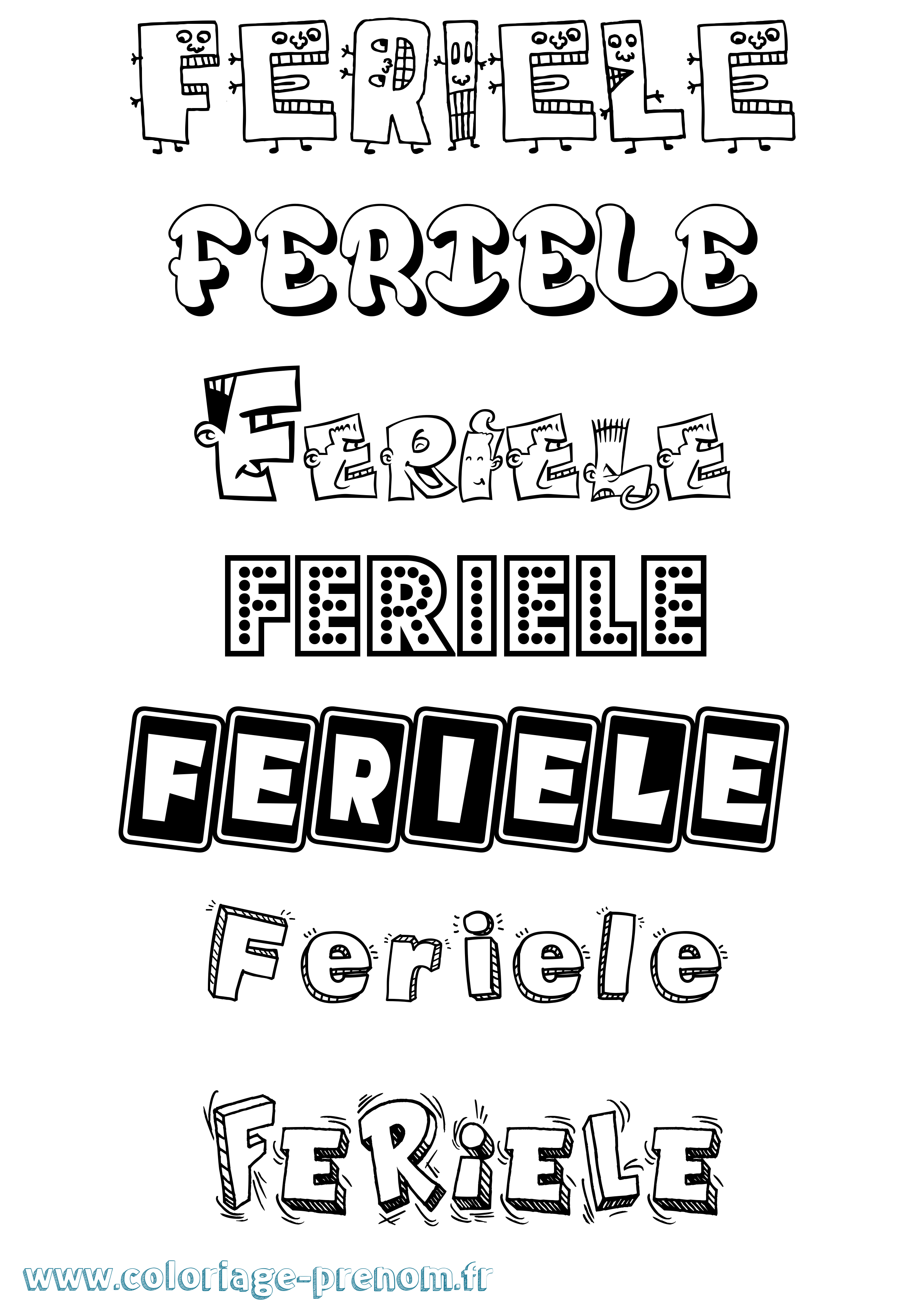 Coloriage Feriele Fun Coloriage prénom Feriele Fun