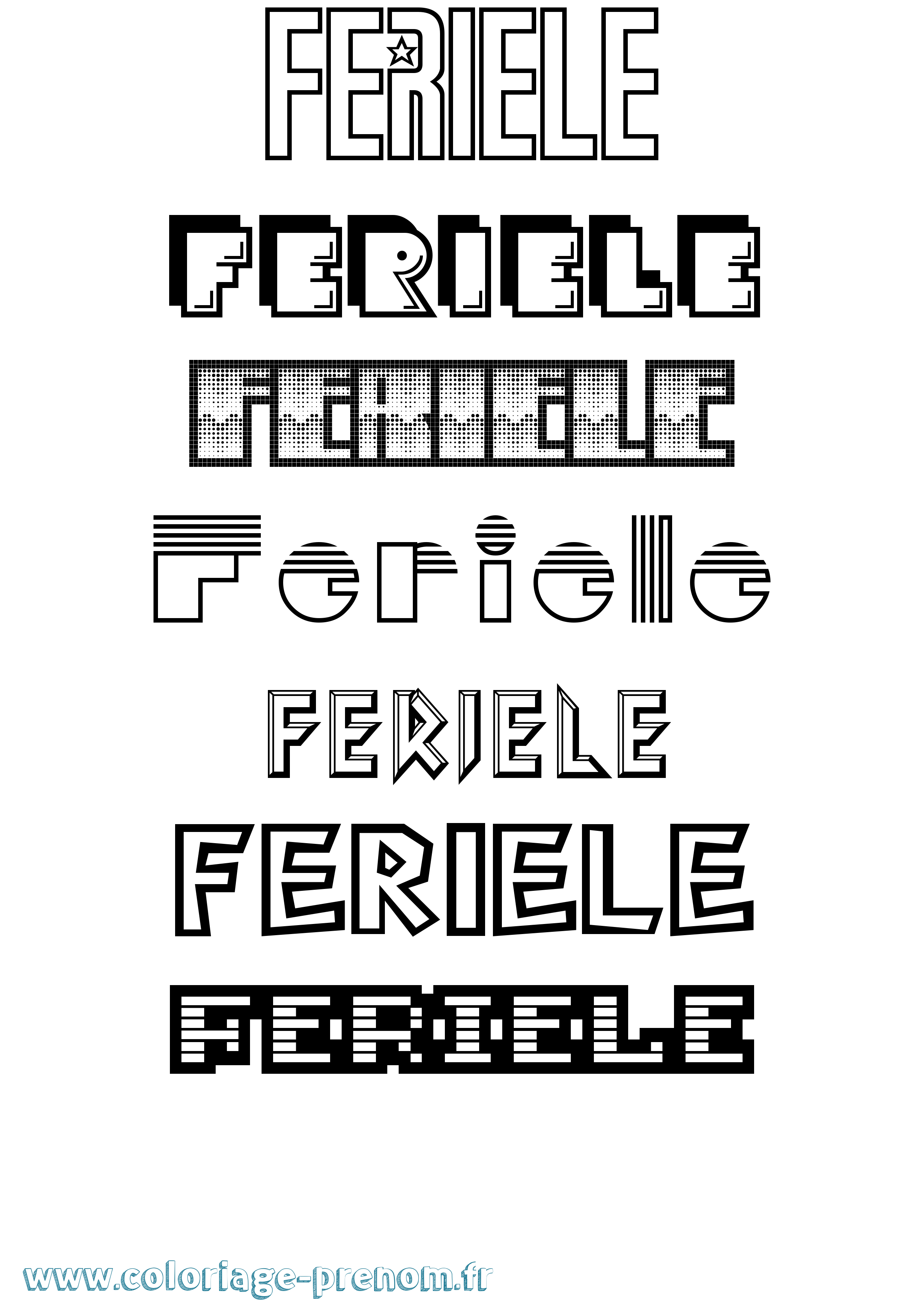 Coloriage Feriele Jeux Vidéos Coloriage prénom Feriele Jeux Vidéos
