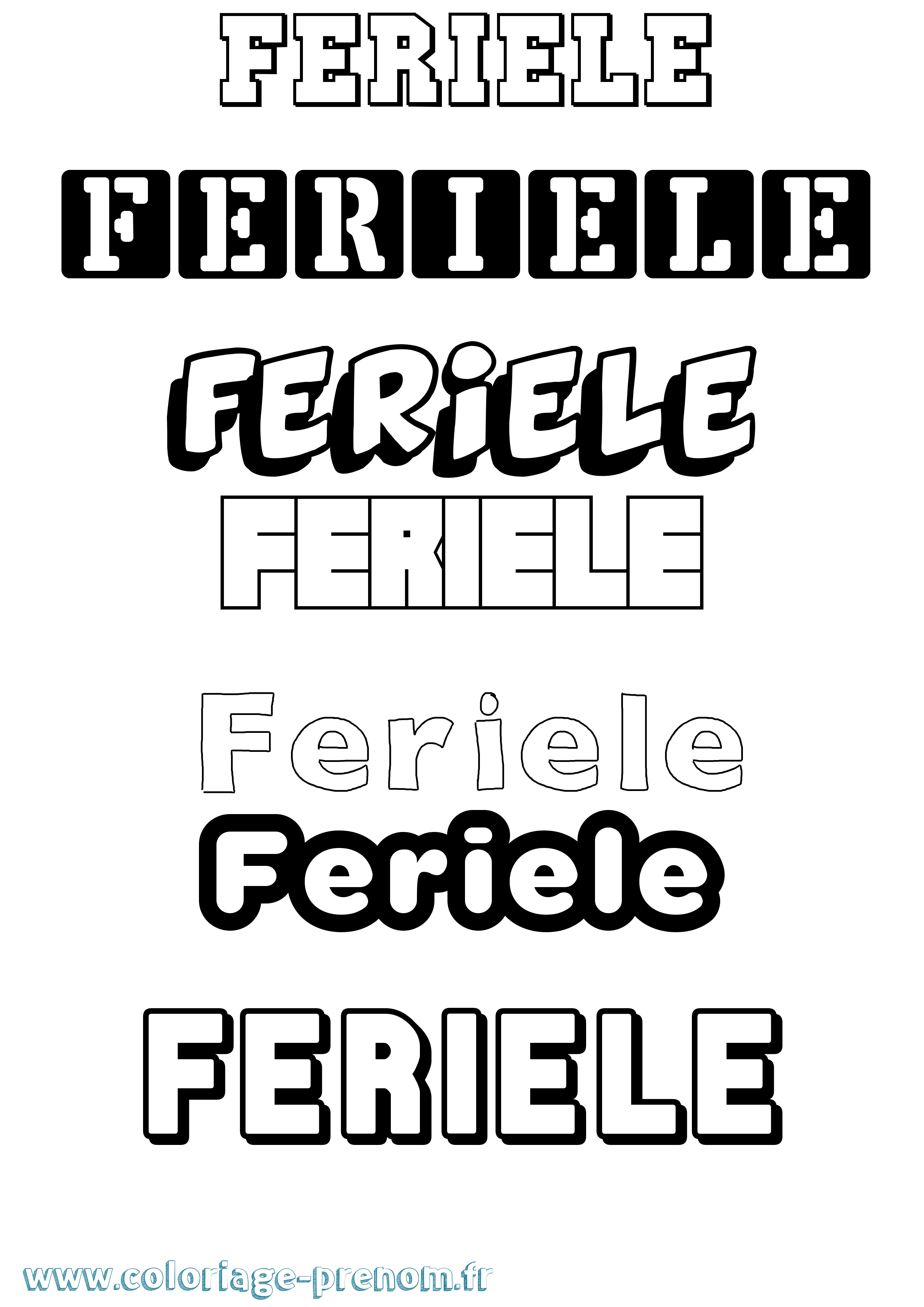 Coloriage Feriele Simple Coloriage prénom Feriele Simple