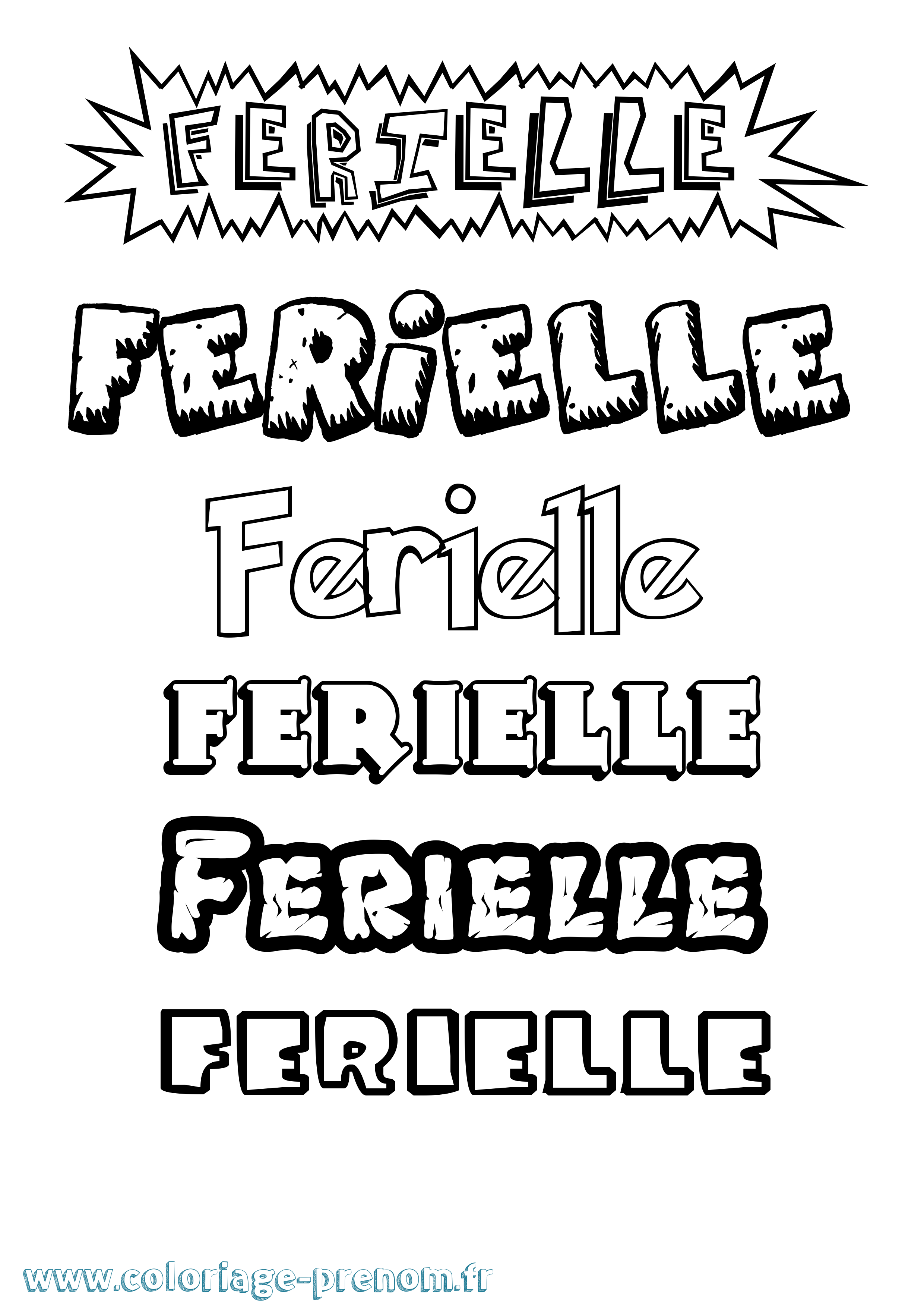 Coloriage Ferielle Dessin Animé Coloriage prénom Ferielle Dessin Animé