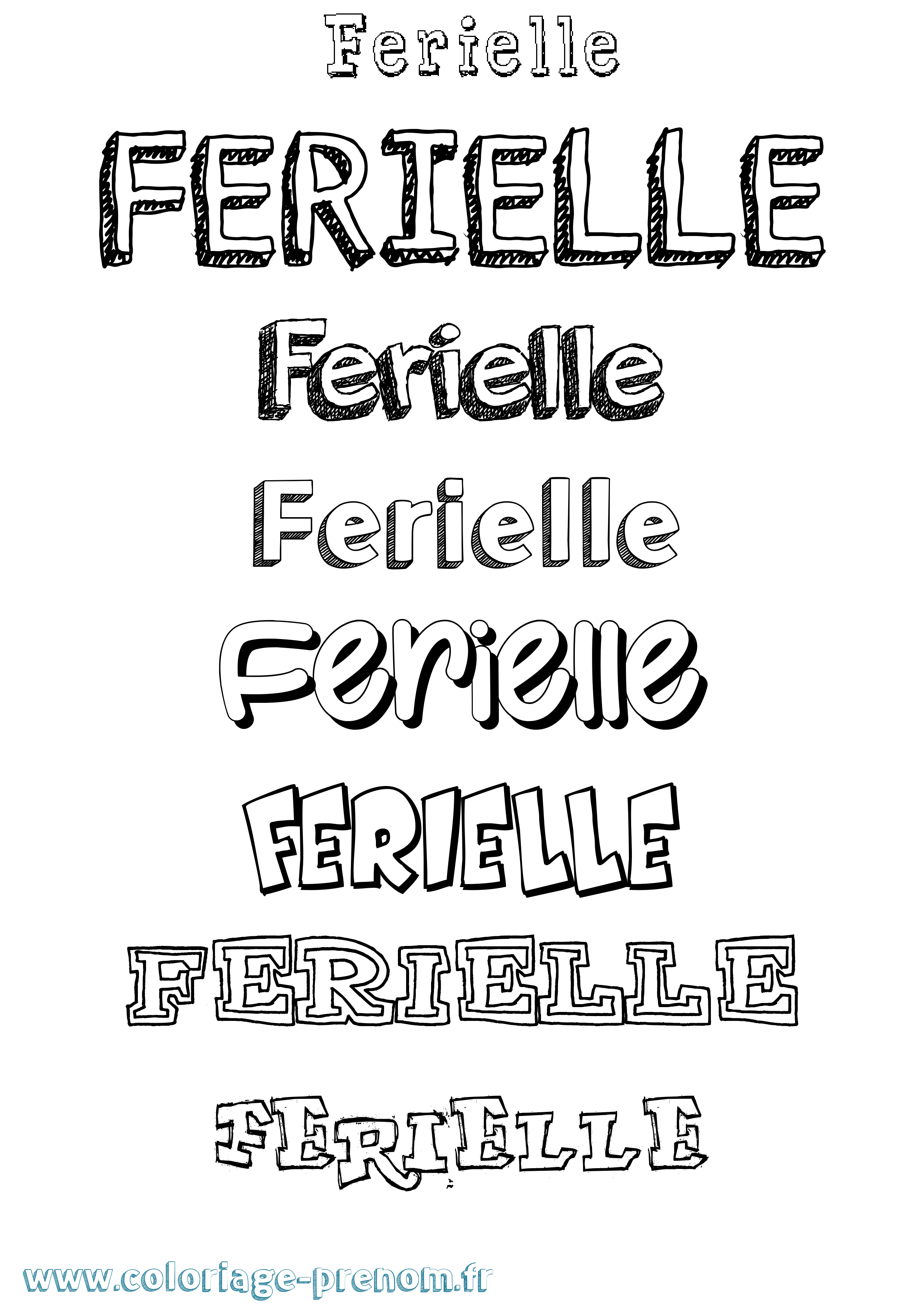 Coloriage Ferielle Dessiné Coloriage prénom Ferielle Dessiné