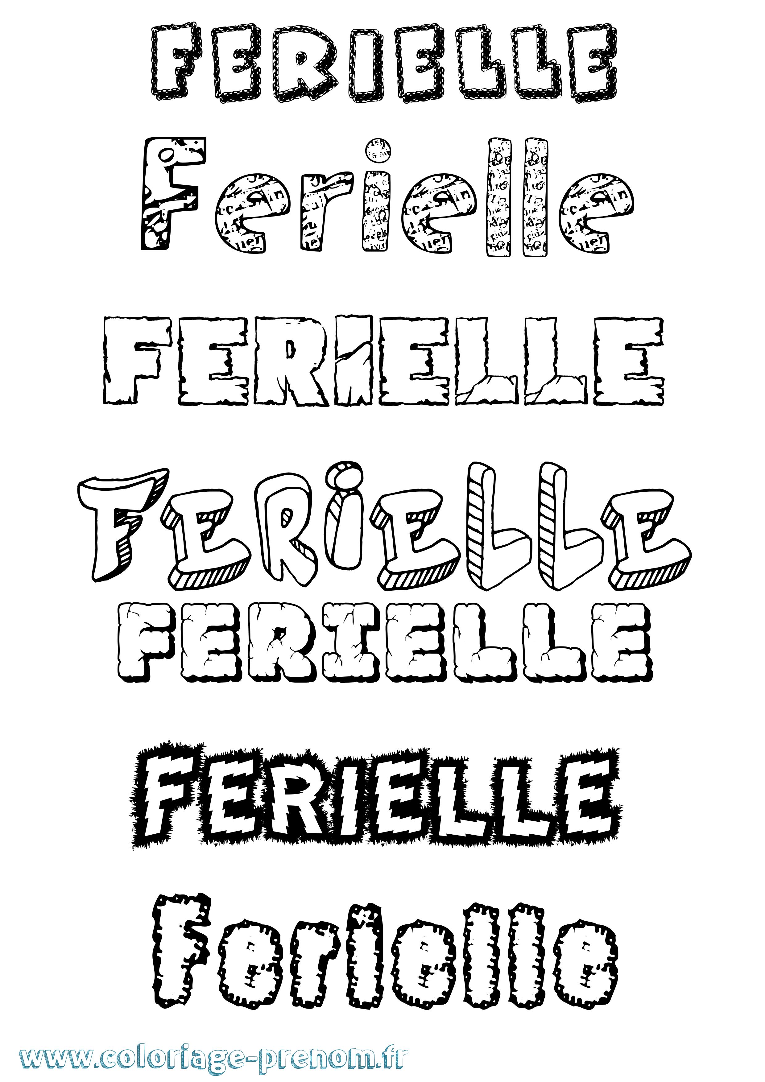 Coloriage Ferielle Destructuré Coloriage prénom Ferielle Destructuré