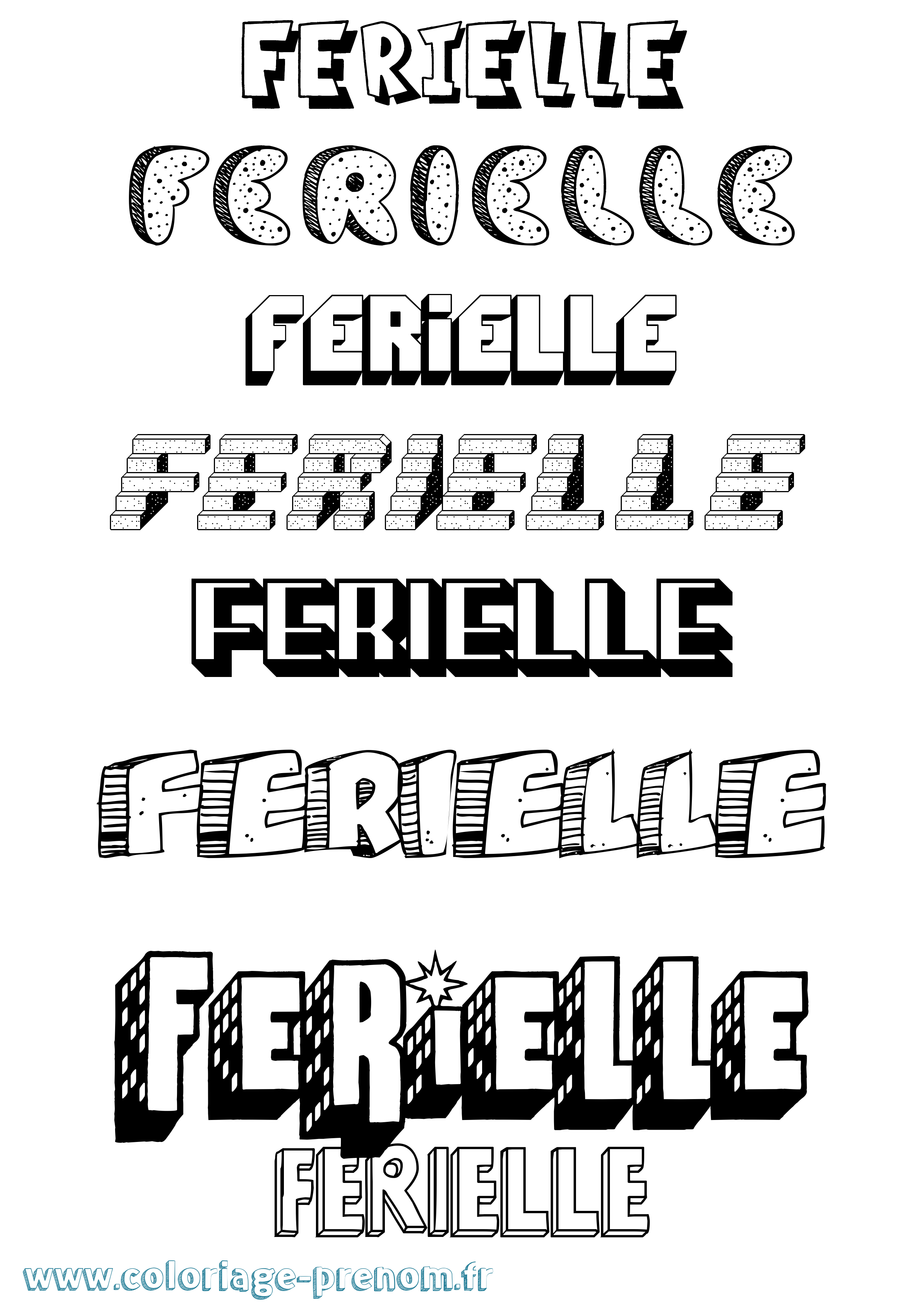 Coloriage Ferielle Effet 3D Coloriage prénom Ferielle Effet 3D