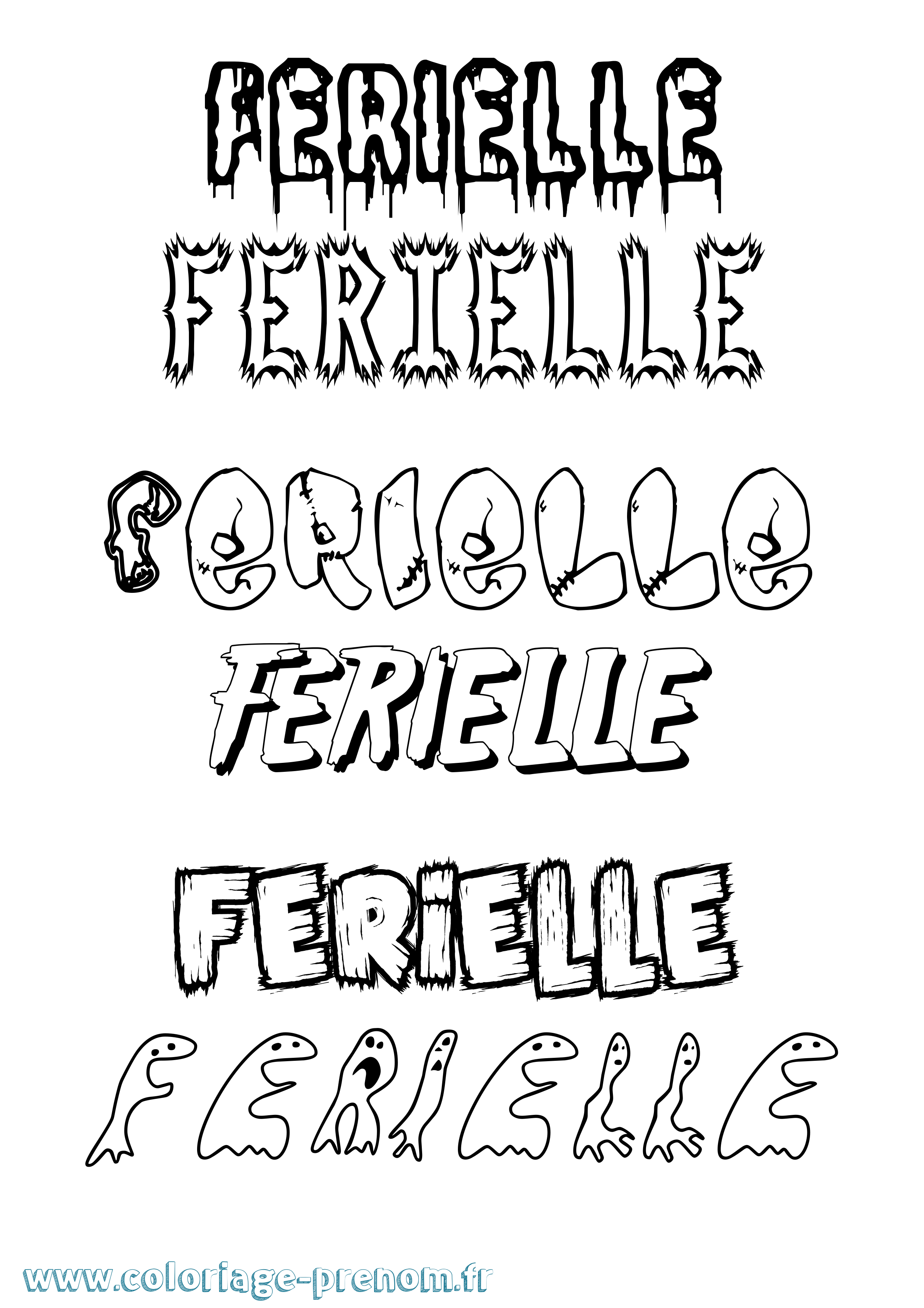 Coloriage Ferielle Frisson Coloriage prénom Ferielle Frisson