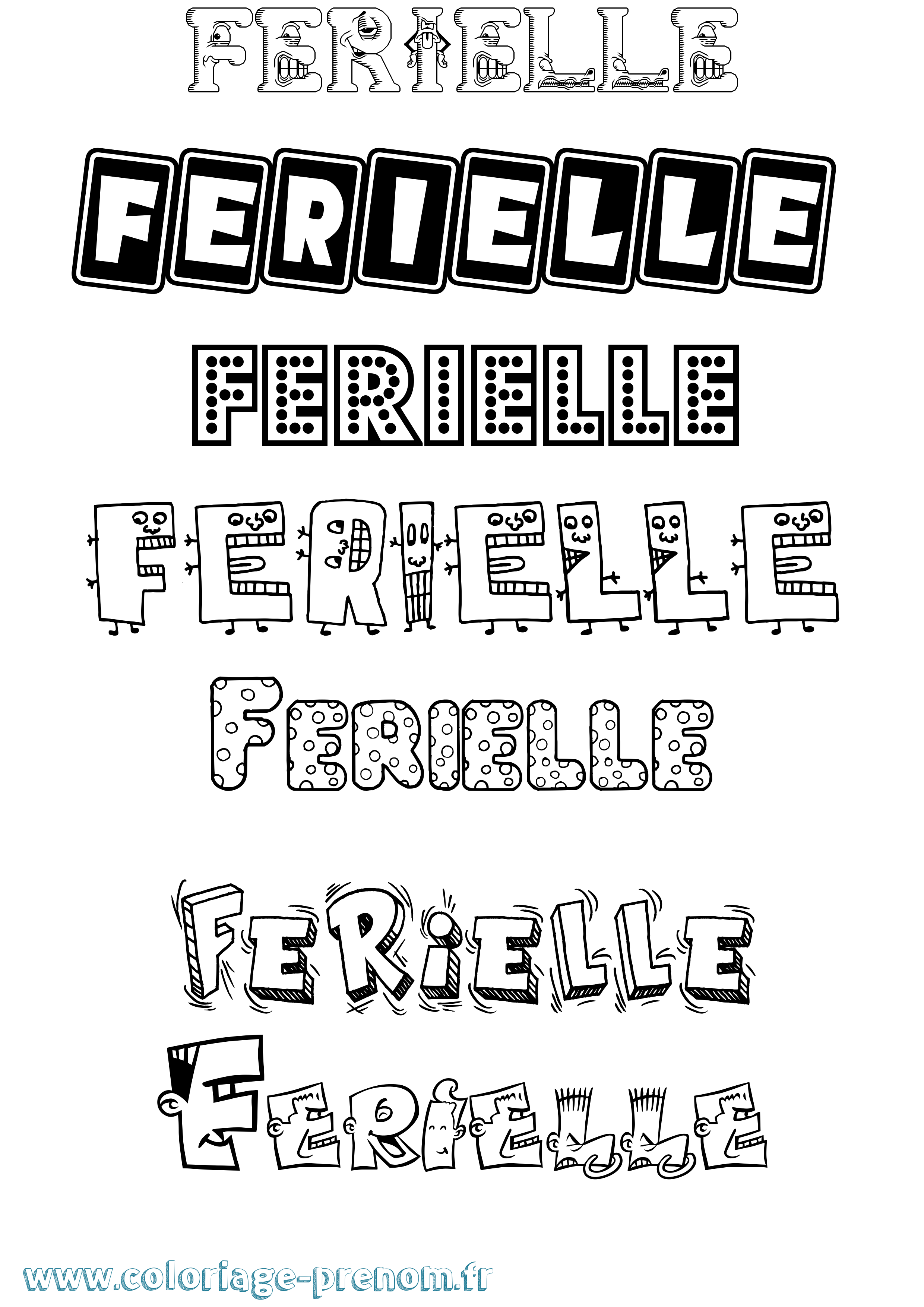 Coloriage Ferielle Fun Coloriage prénom Ferielle Fun