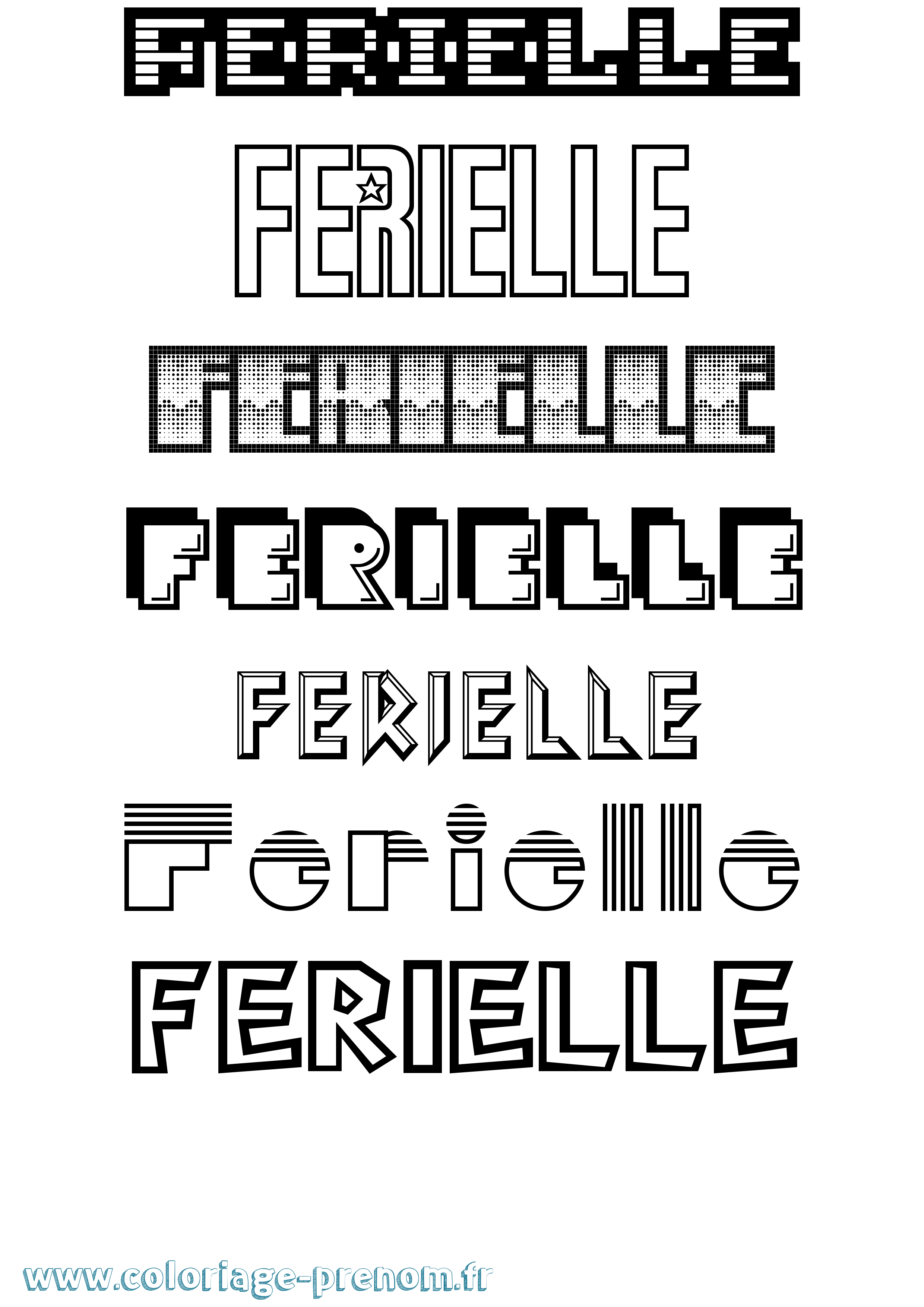 Coloriage Ferielle Jeux Vidéos Coloriage prénom Ferielle Jeux Vidéos