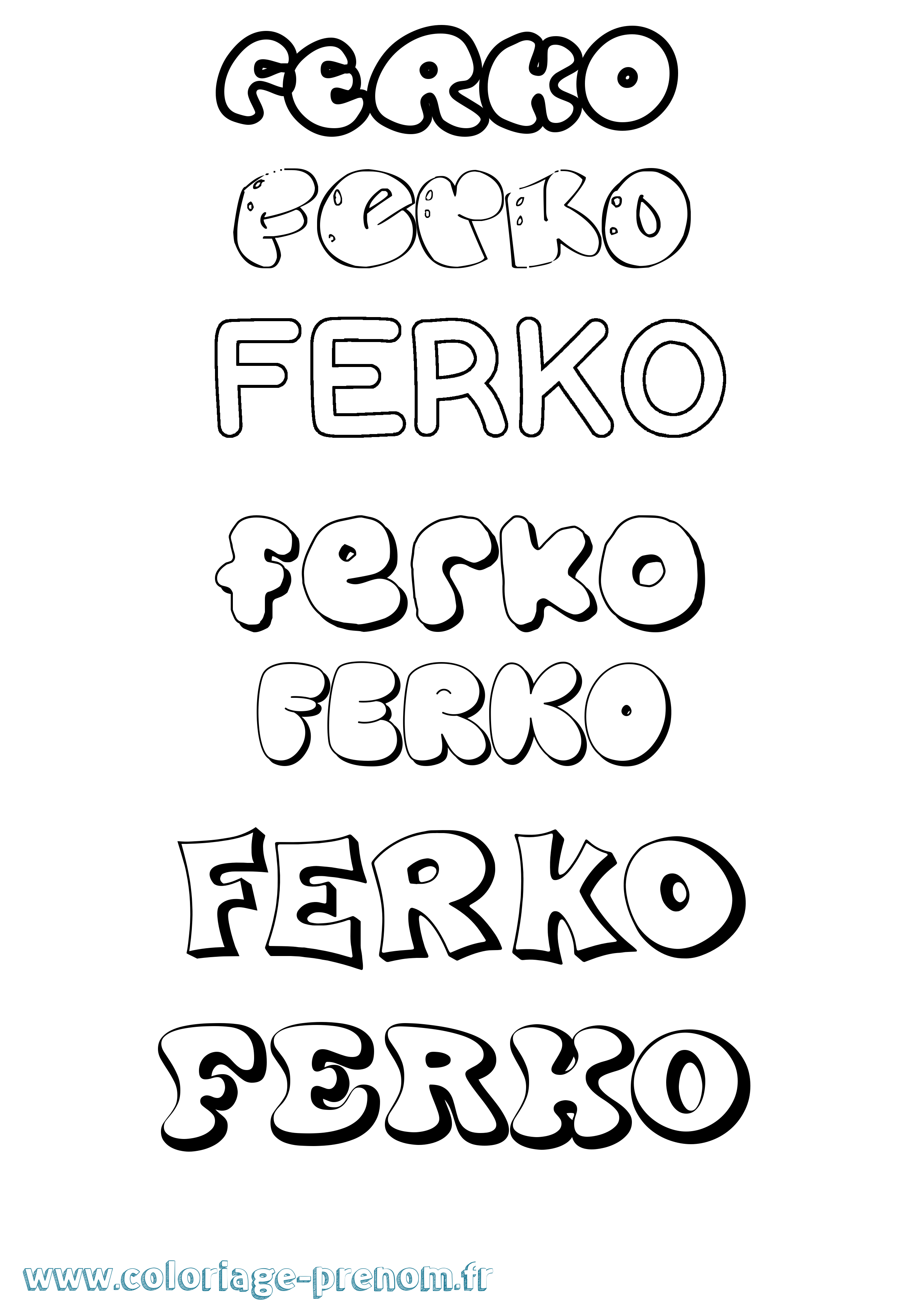 Coloriage Ferko Bubble Coloriage prénom Ferko Bubble