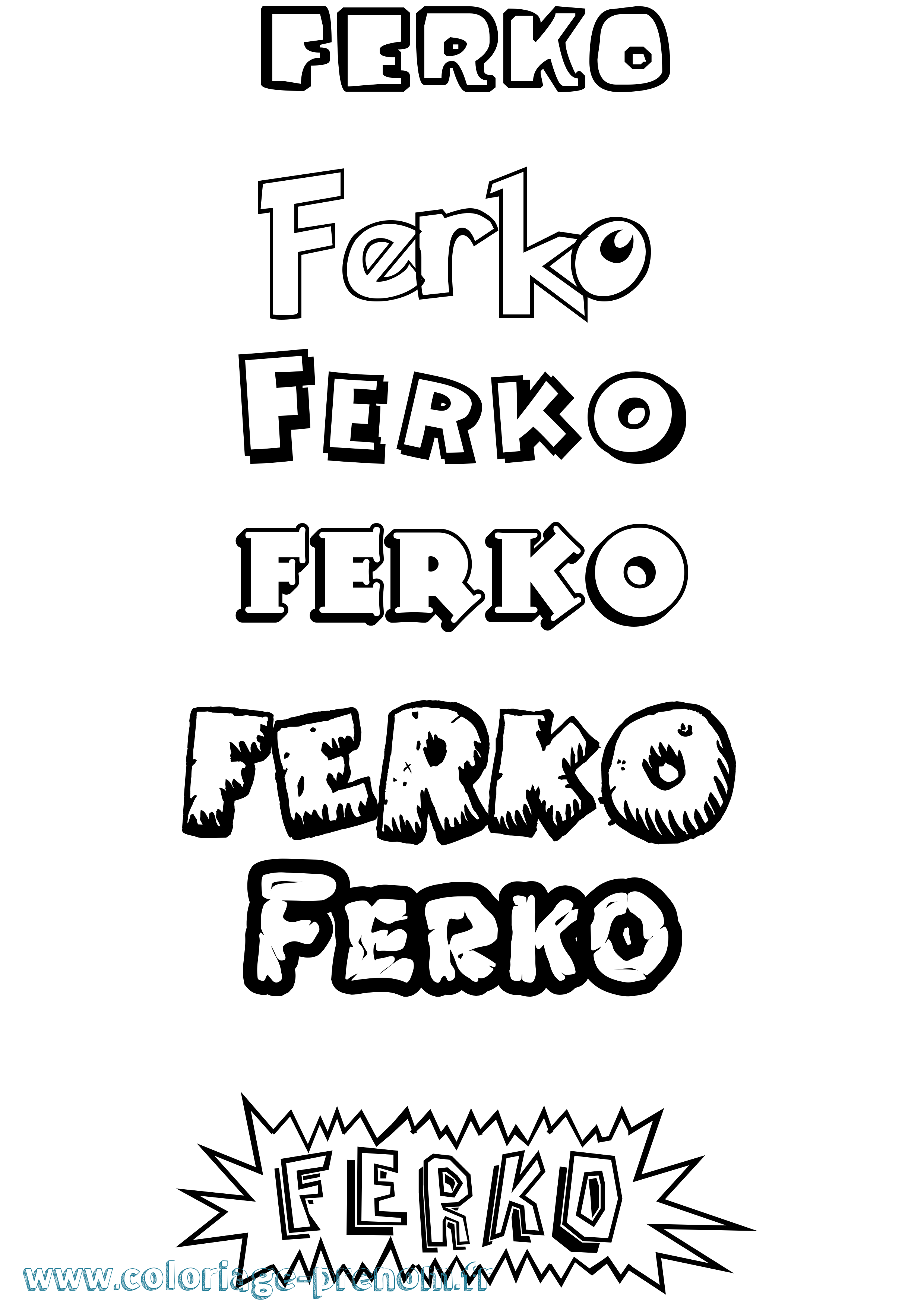 Coloriage Ferko Dessin Animé Coloriage prénom Ferko Dessin Animé