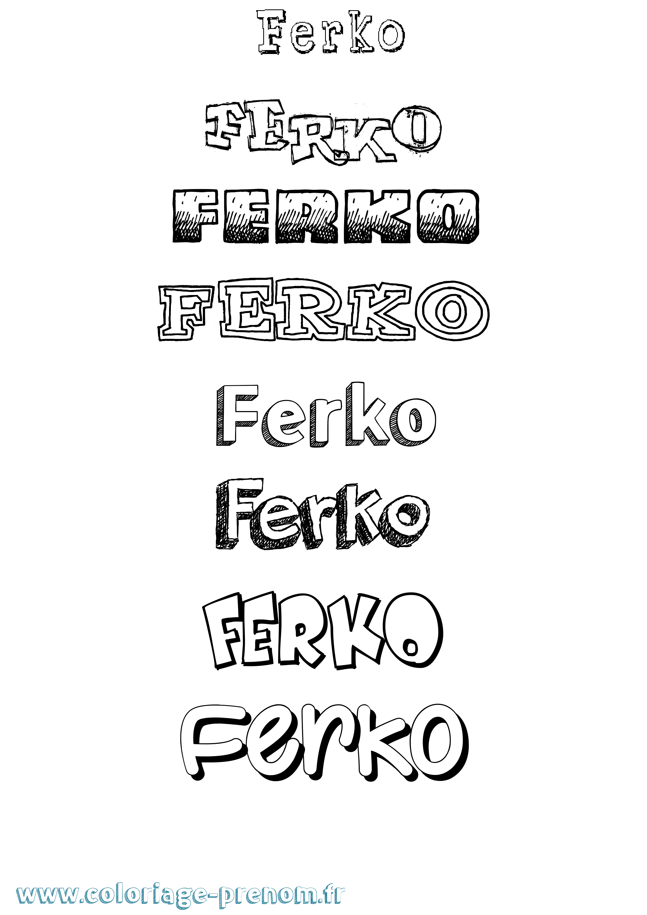 Coloriage Ferko Dessiné Coloriage prénom Ferko Dessiné