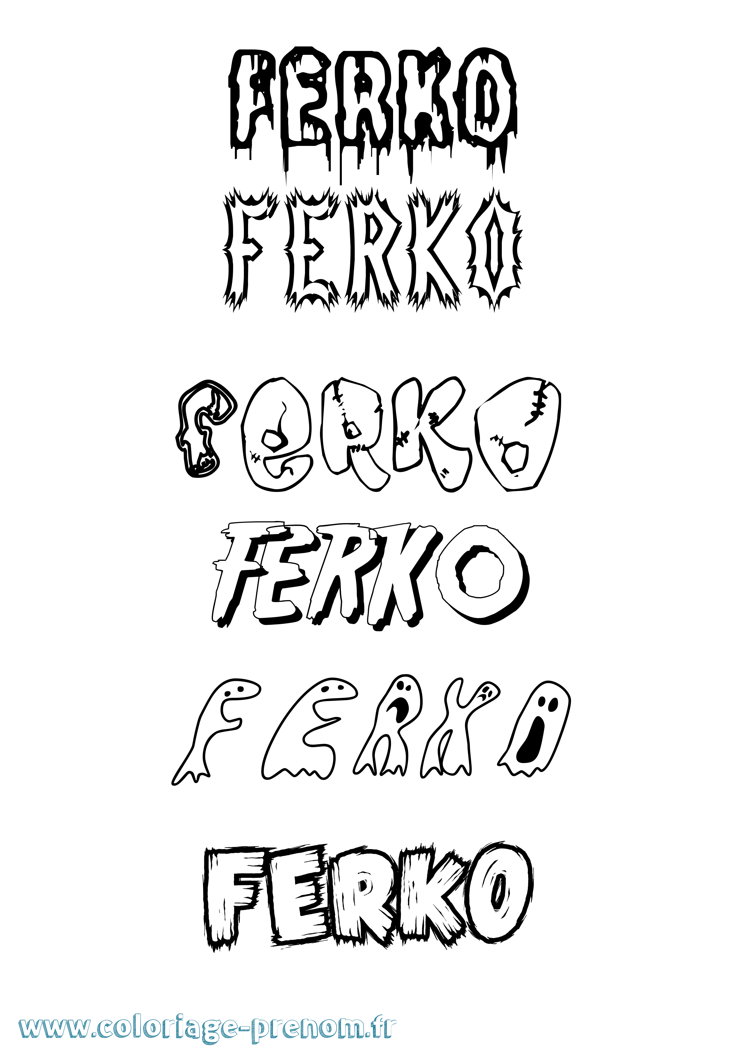 Coloriage Ferko Frisson Coloriage prénom Ferko Frisson