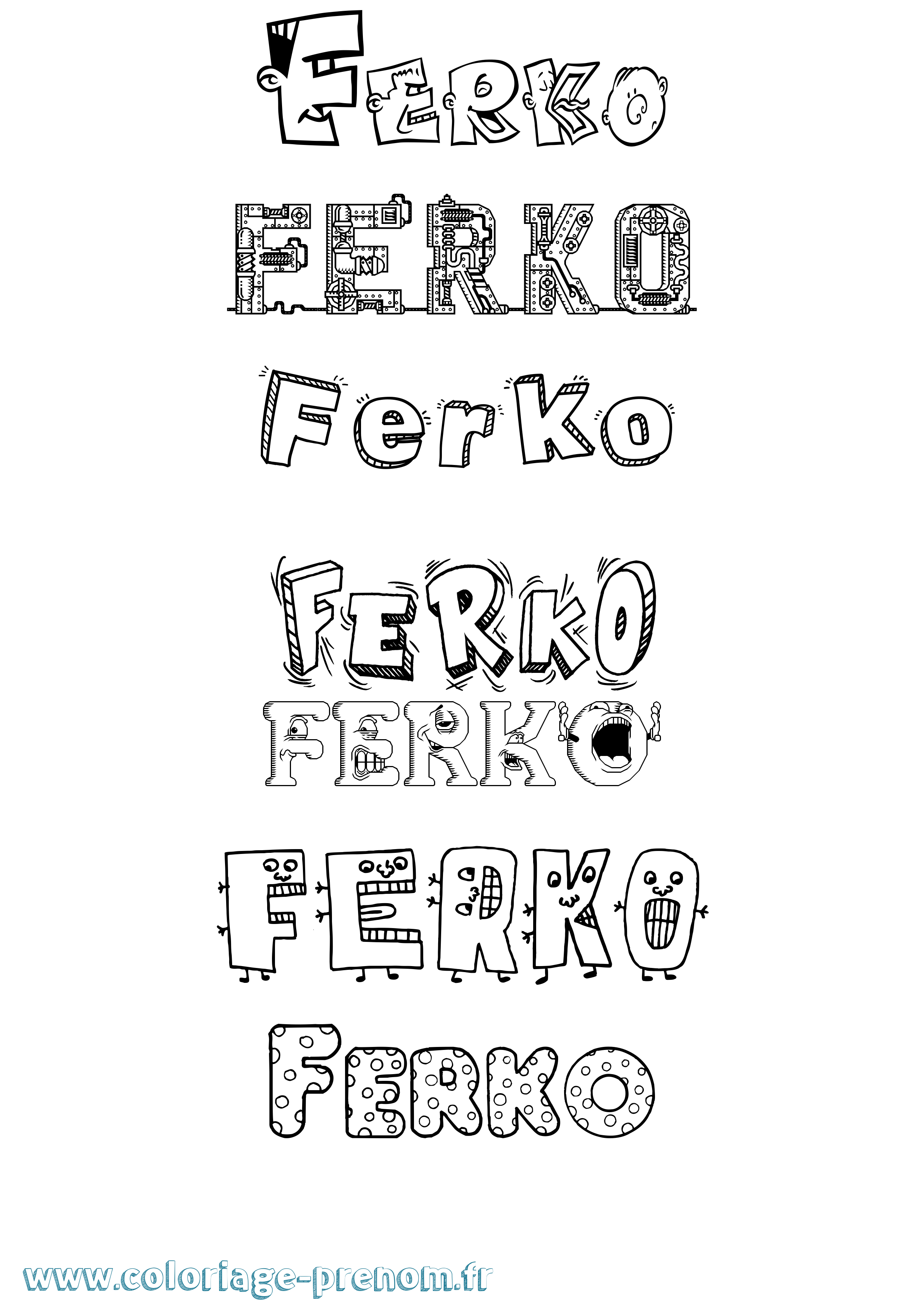 Coloriage Ferko Fun Coloriage prénom Ferko Fun