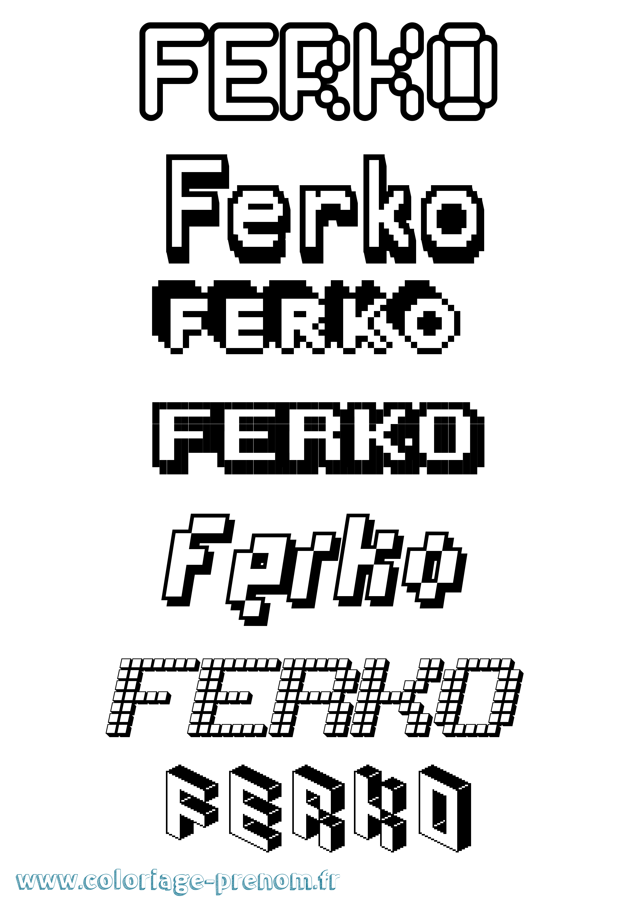 Coloriage Ferko Pixel Coloriage prénom Ferko Pixel