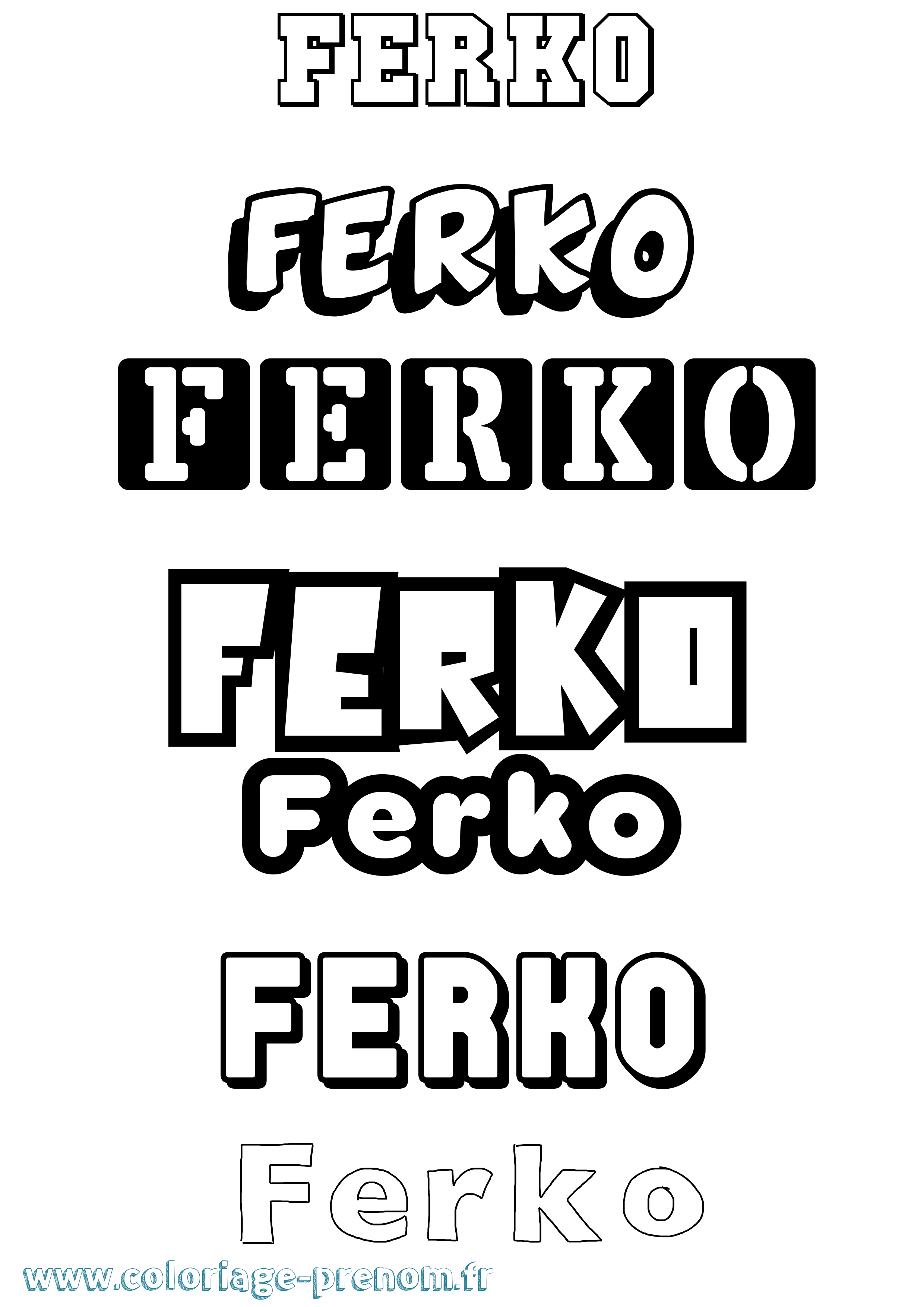 Coloriage Ferko Simple Coloriage prénom Ferko Simple