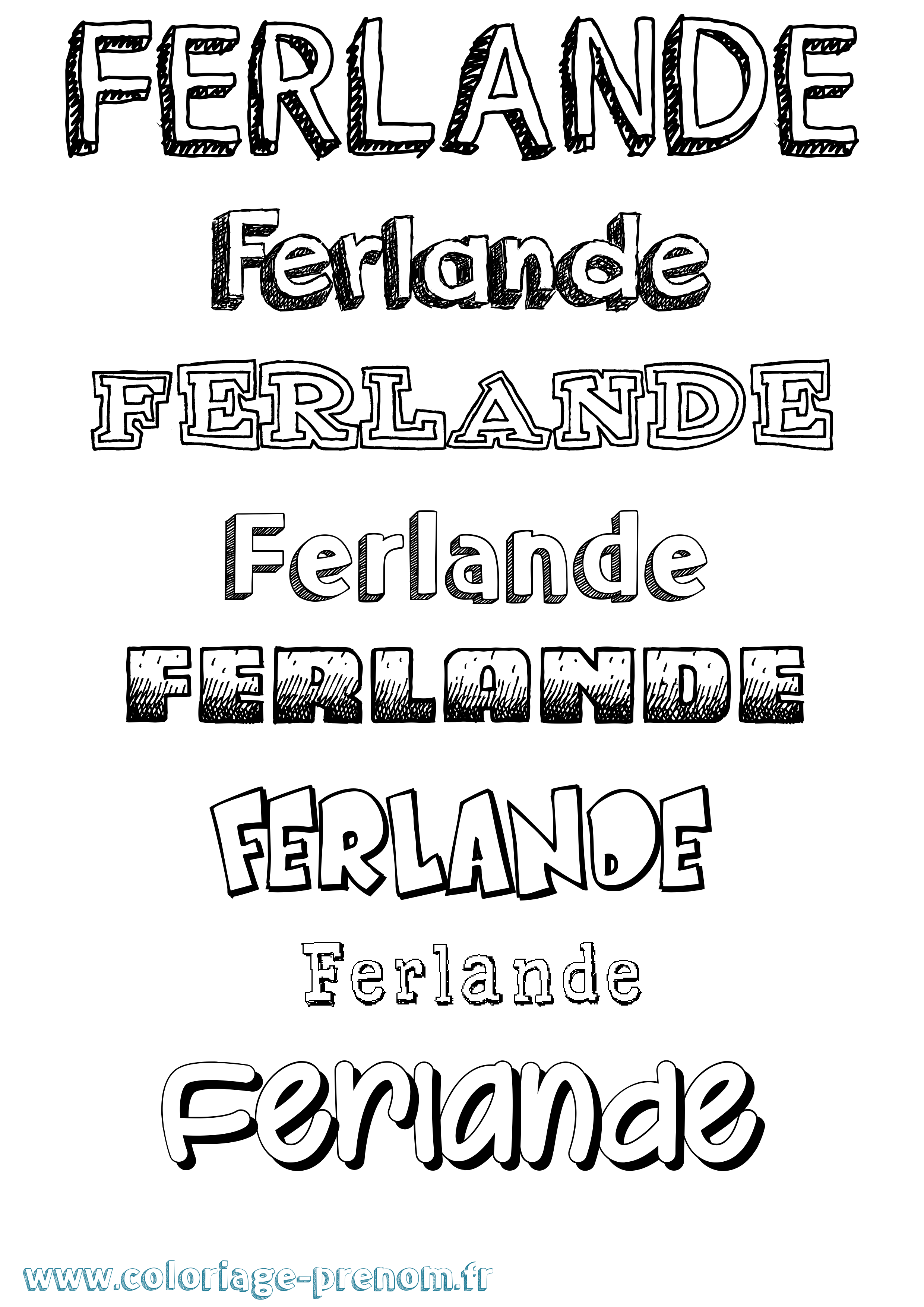 Coloriage Ferlande Dessiné Coloriage prénom Ferlande Dessiné